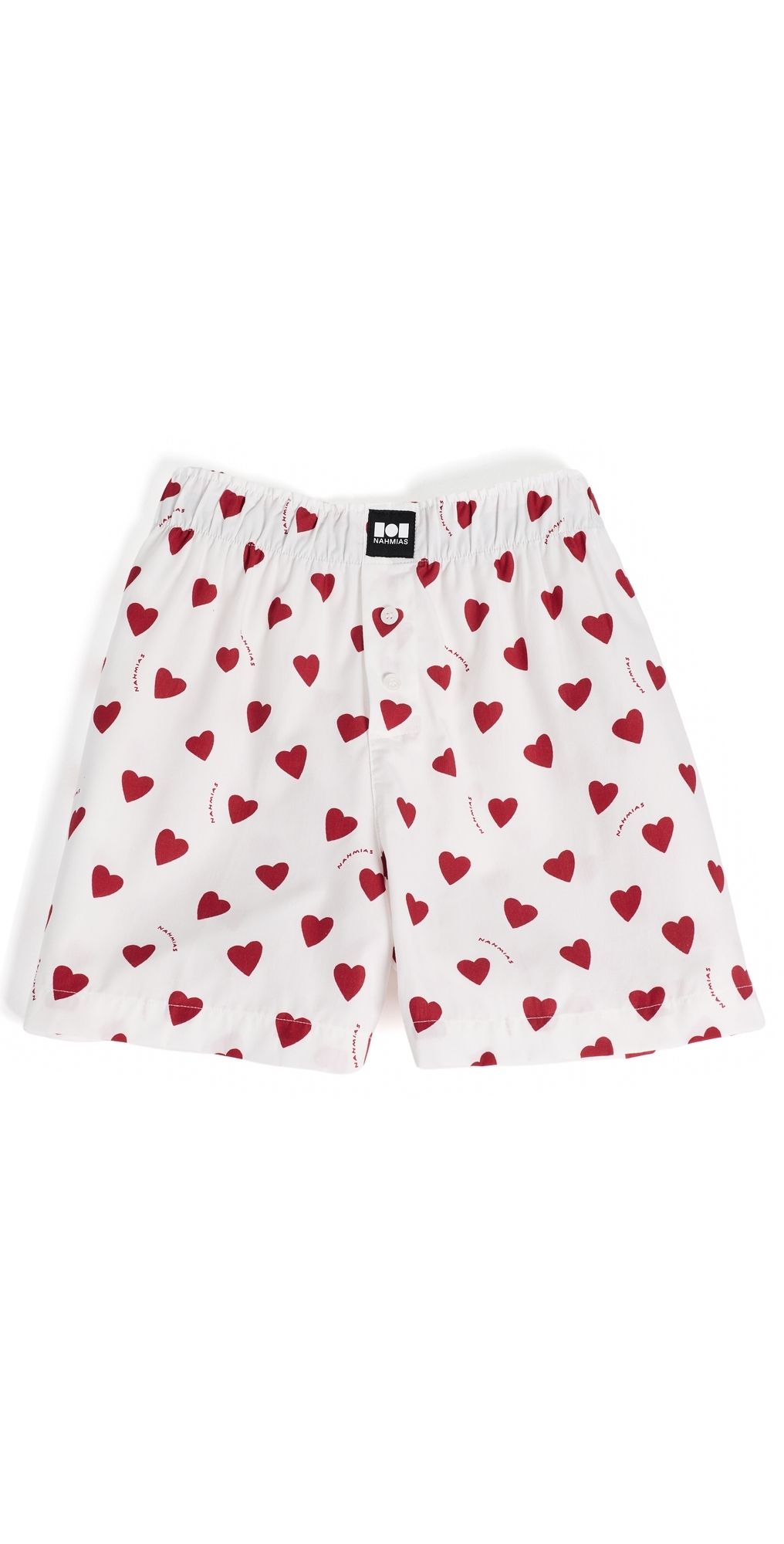 Nahmias Sweet Heart Boxers White/Red Poplin S