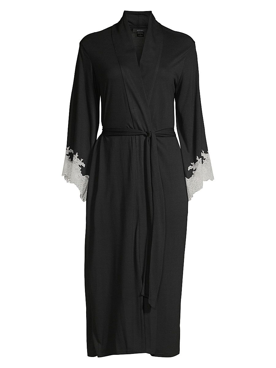Women's Luxe Shangri-La Robe - Black - Size Small