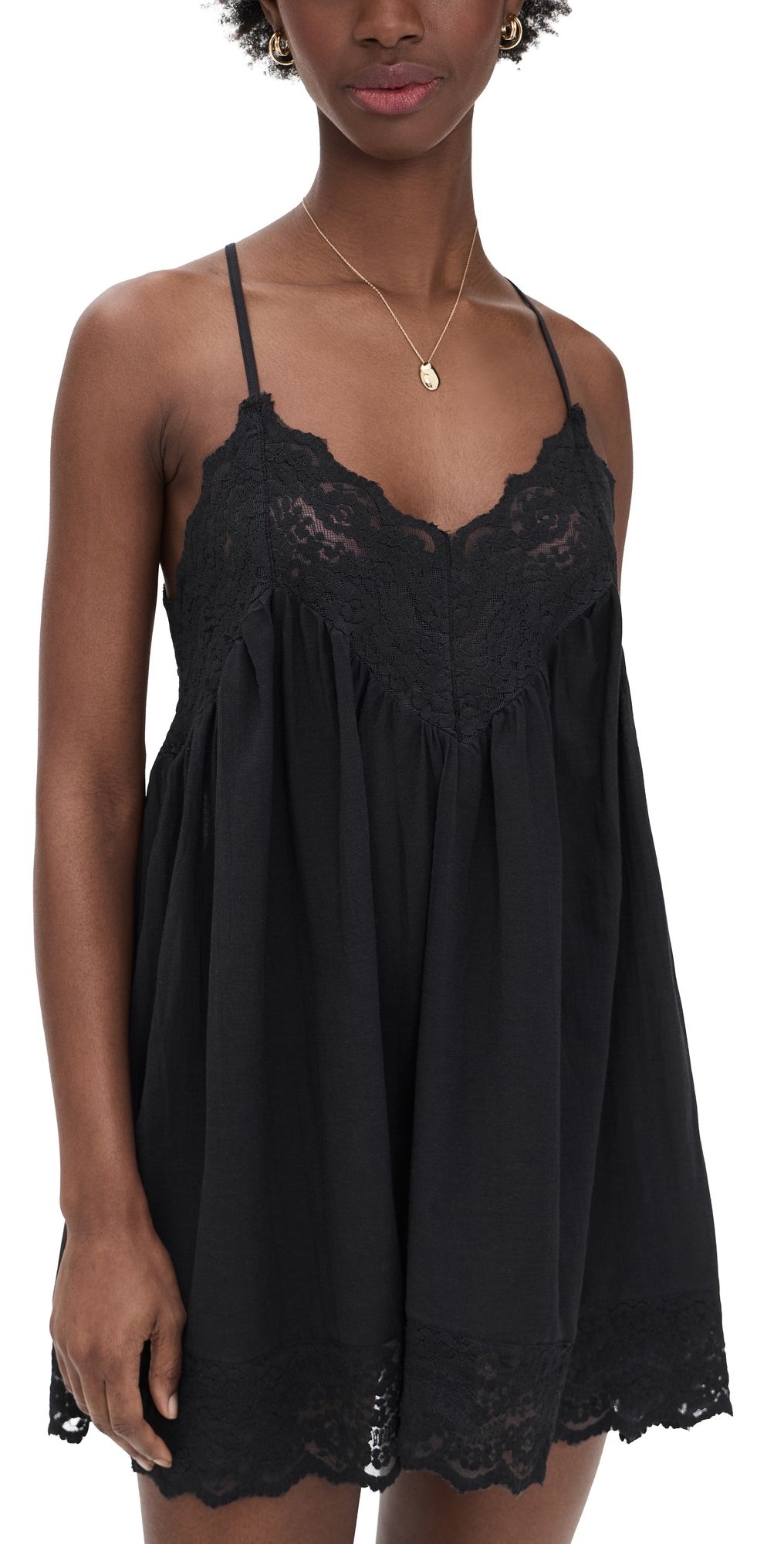 Free People Fiona Slip Dress Black XL