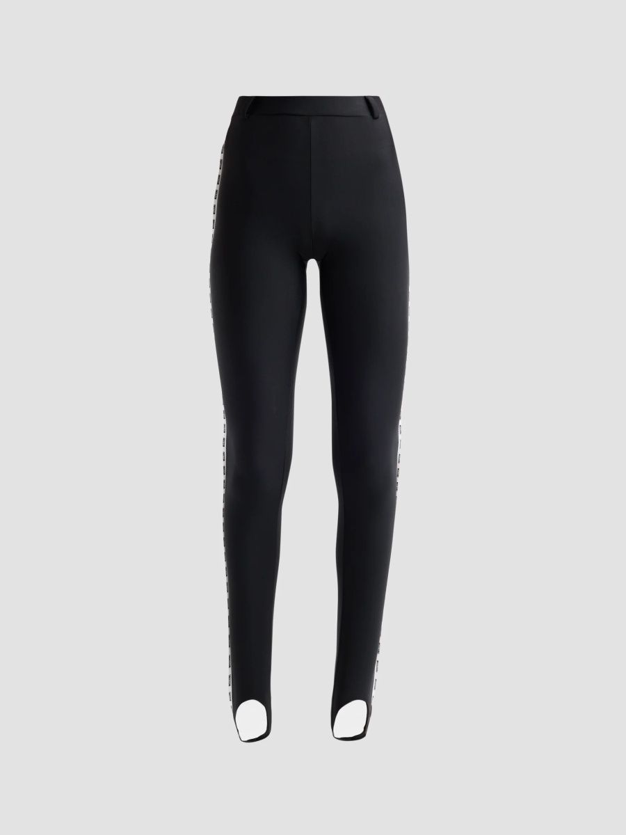 Moschino Women's Logo Tape Stirrup Leggings - Black - Size 12