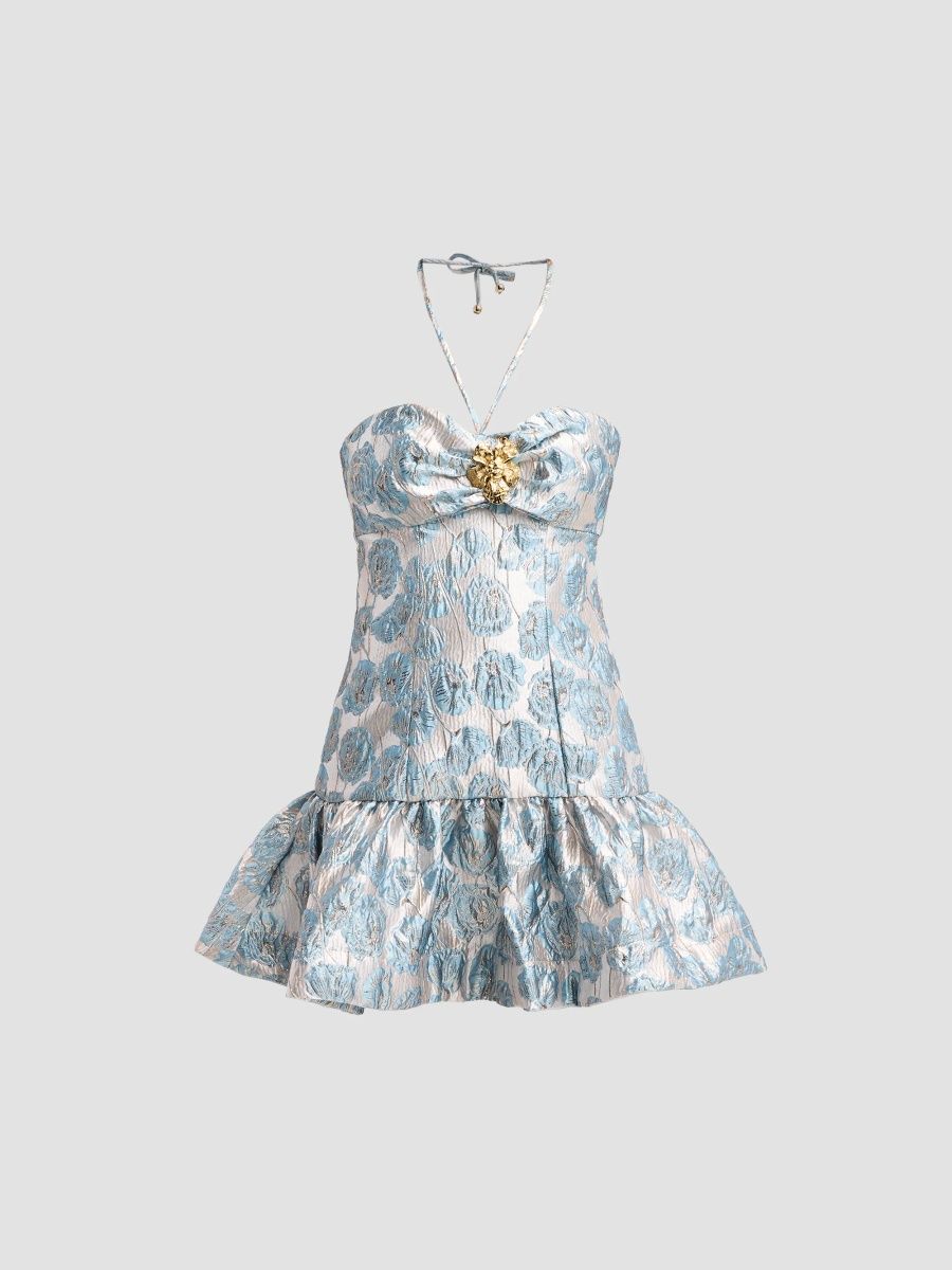 PatBO Women's Luma Jacquard Peplum Mini Dress - Blue - Size 0