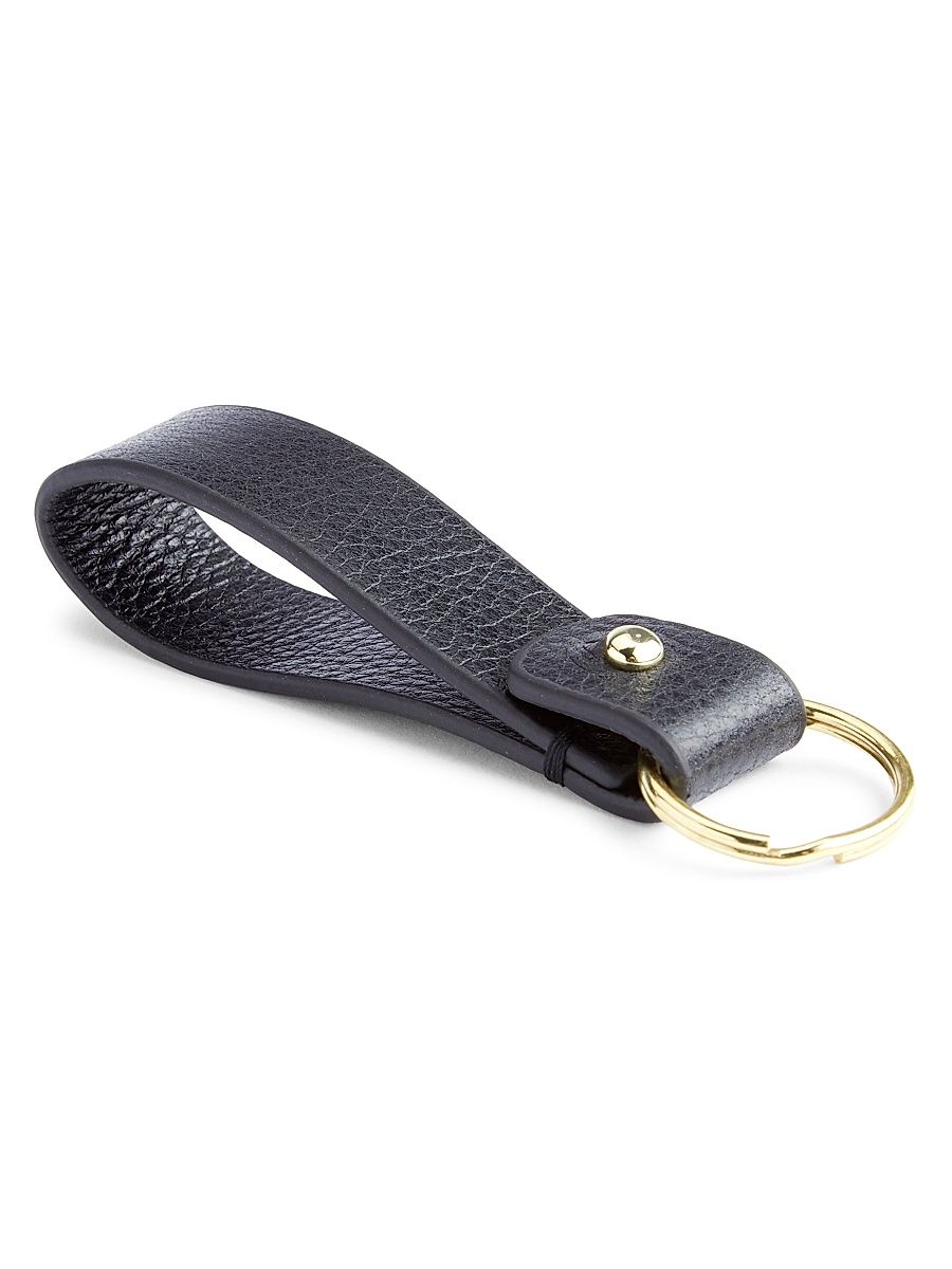 Royce New York Minimalist Leather Key Fob - Black