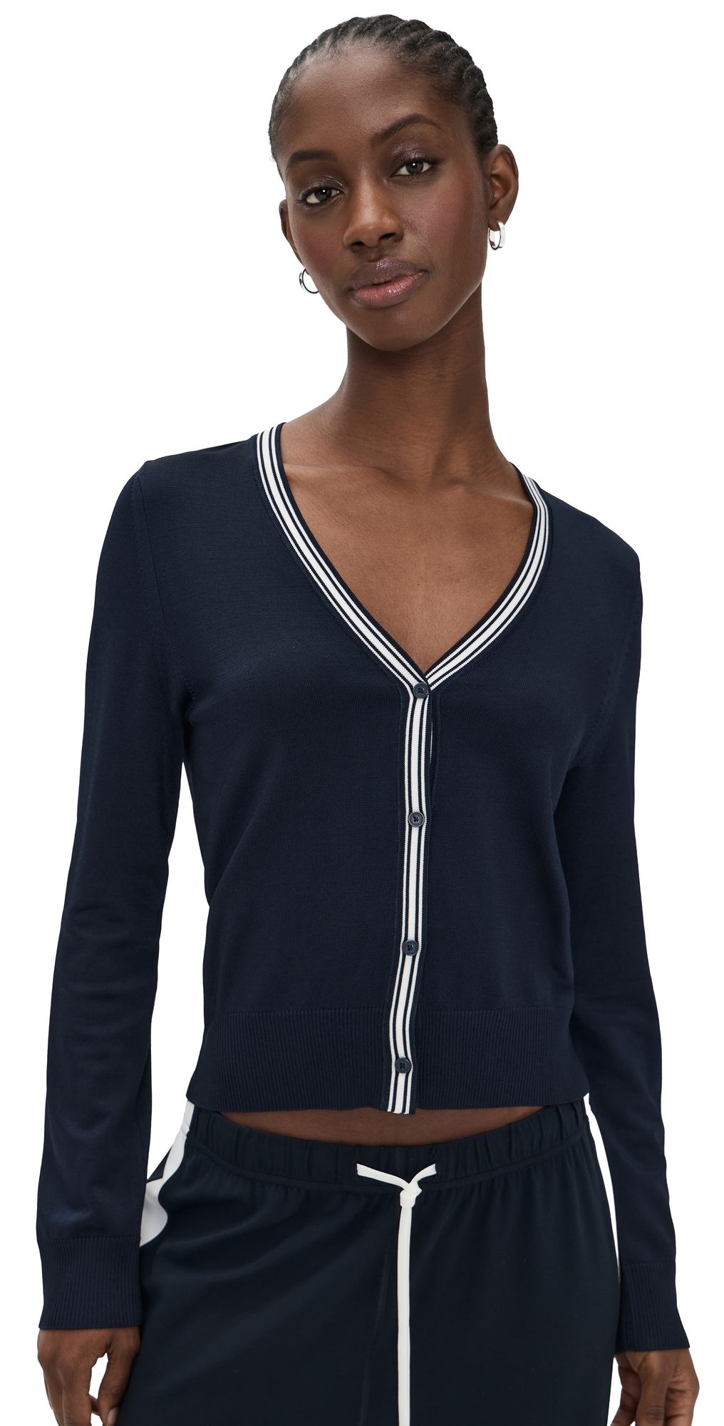 Splits59 Bekah Knit Cardigan Indigo/White XL