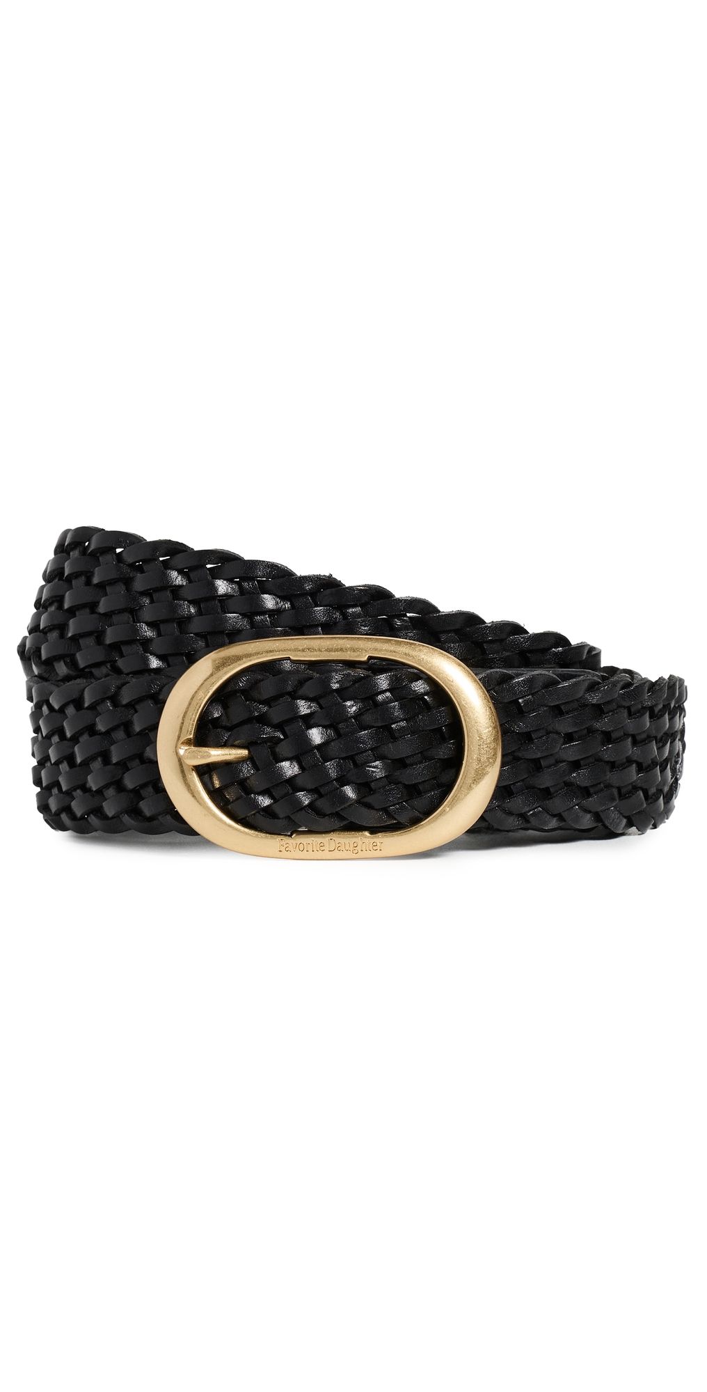Favorite Daughter The Woven Jean Belt Black/Antique Brass XS/S