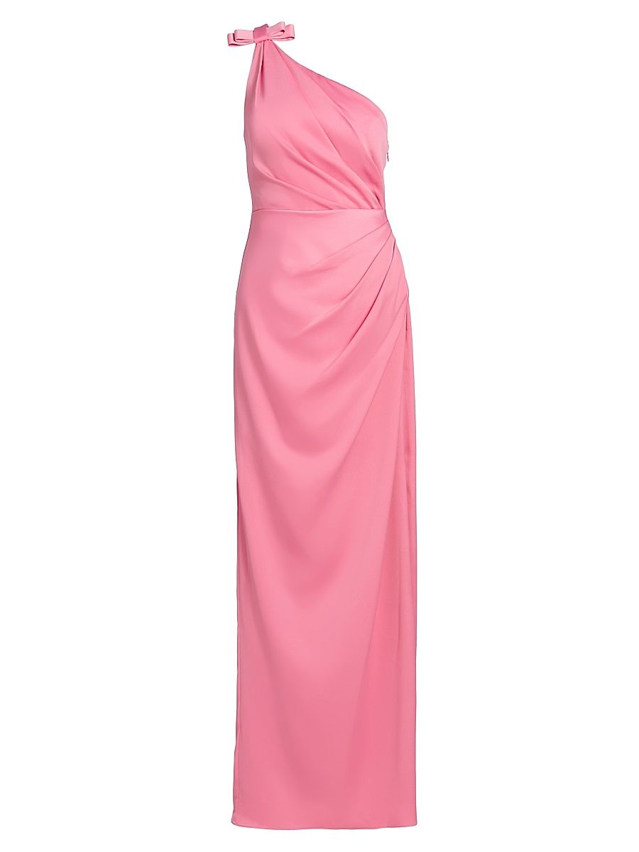 Women's Alexis Crepe One-Shoulder Gown - Petal Pink - Size XL