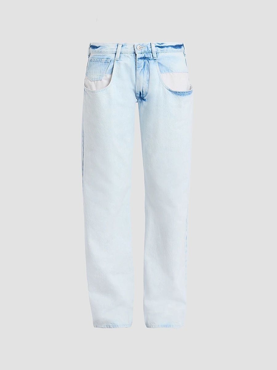 Women's Boyfriend Acid Wash Jeans - Bleach Indigo Blue - Size 30
