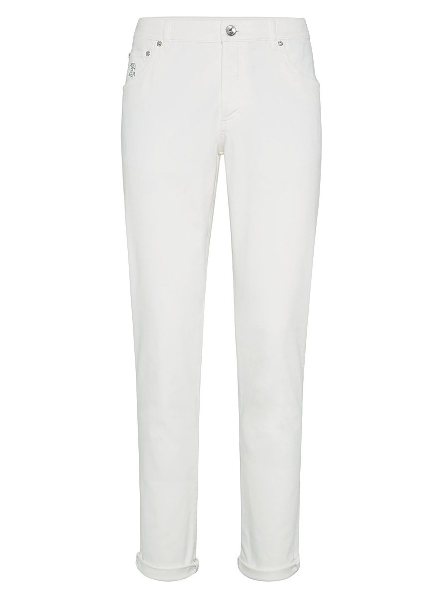 Men's Slim Fit Jeans in Comfort Cotton Lightweight Denim - White - Size 32