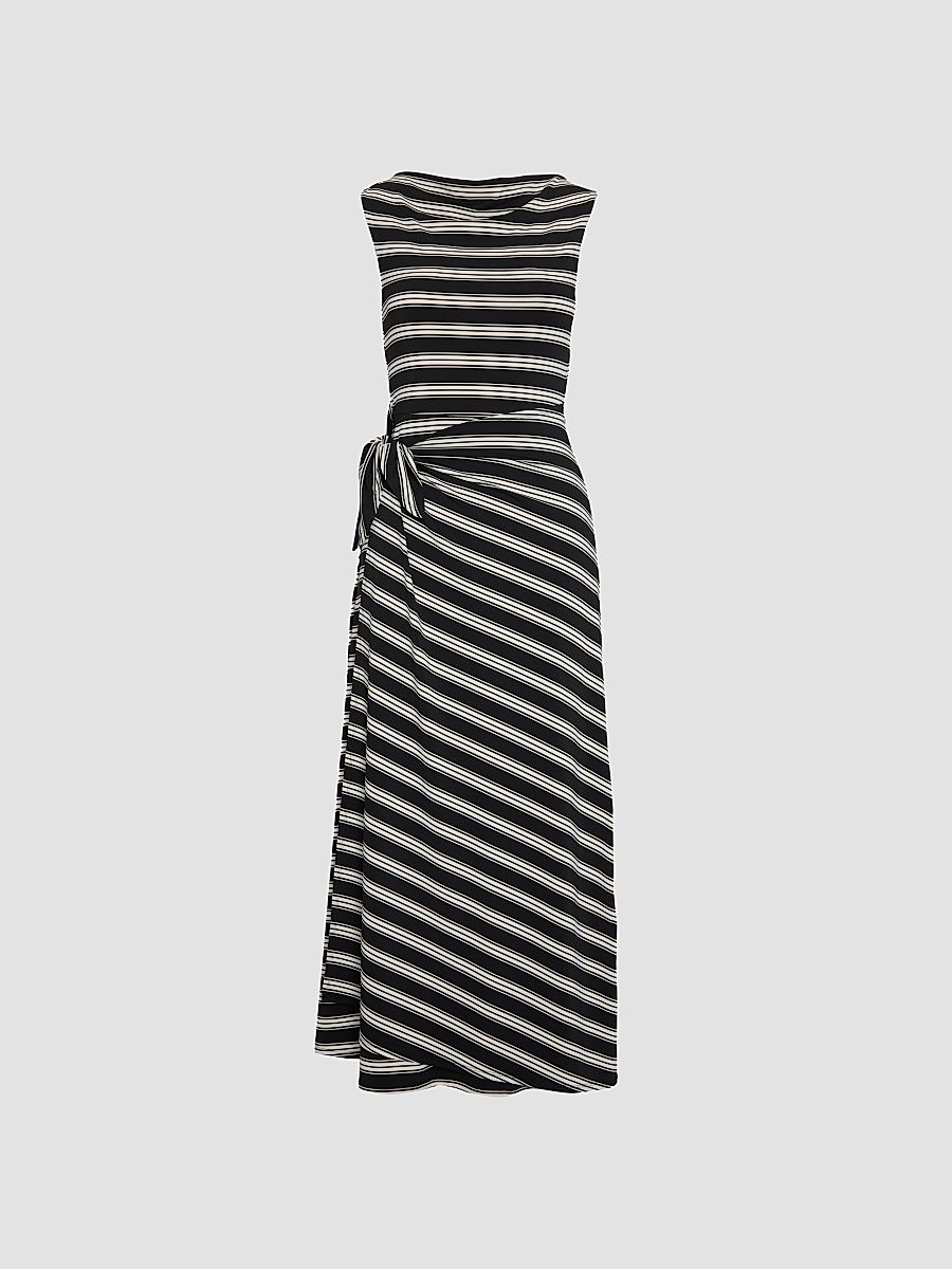 Women's The Jayne Dress - Black Ivory Stripe - Size XXS