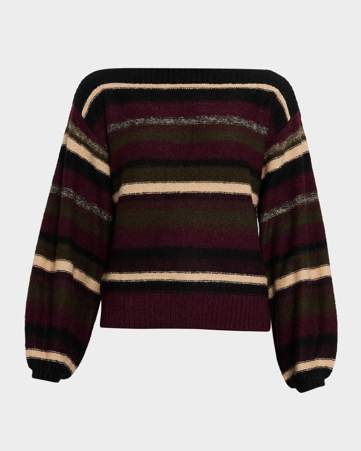 Carol Striped Boat-Neck Sweater