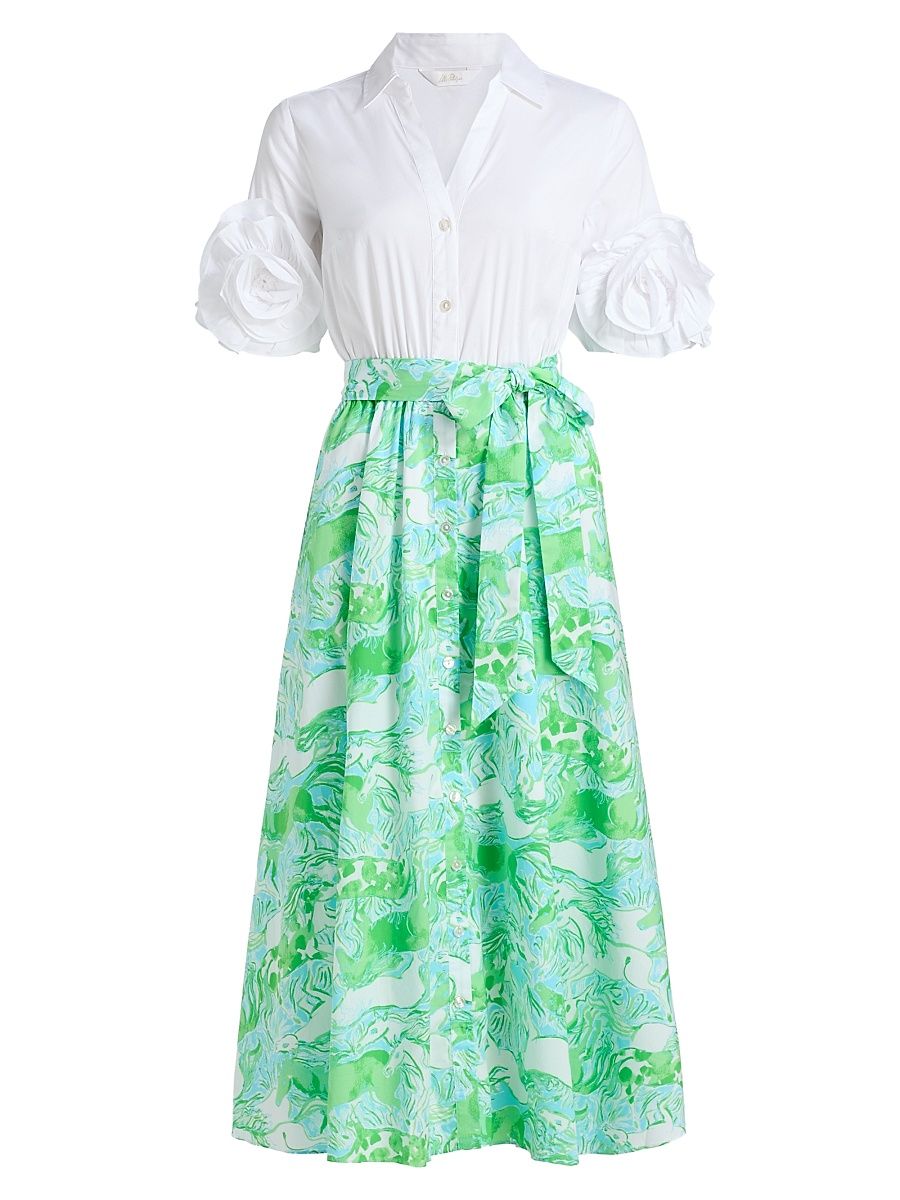 Women's Sonaire Midi-Shirtdress - Capri Blue Galloping Gals - Size 16