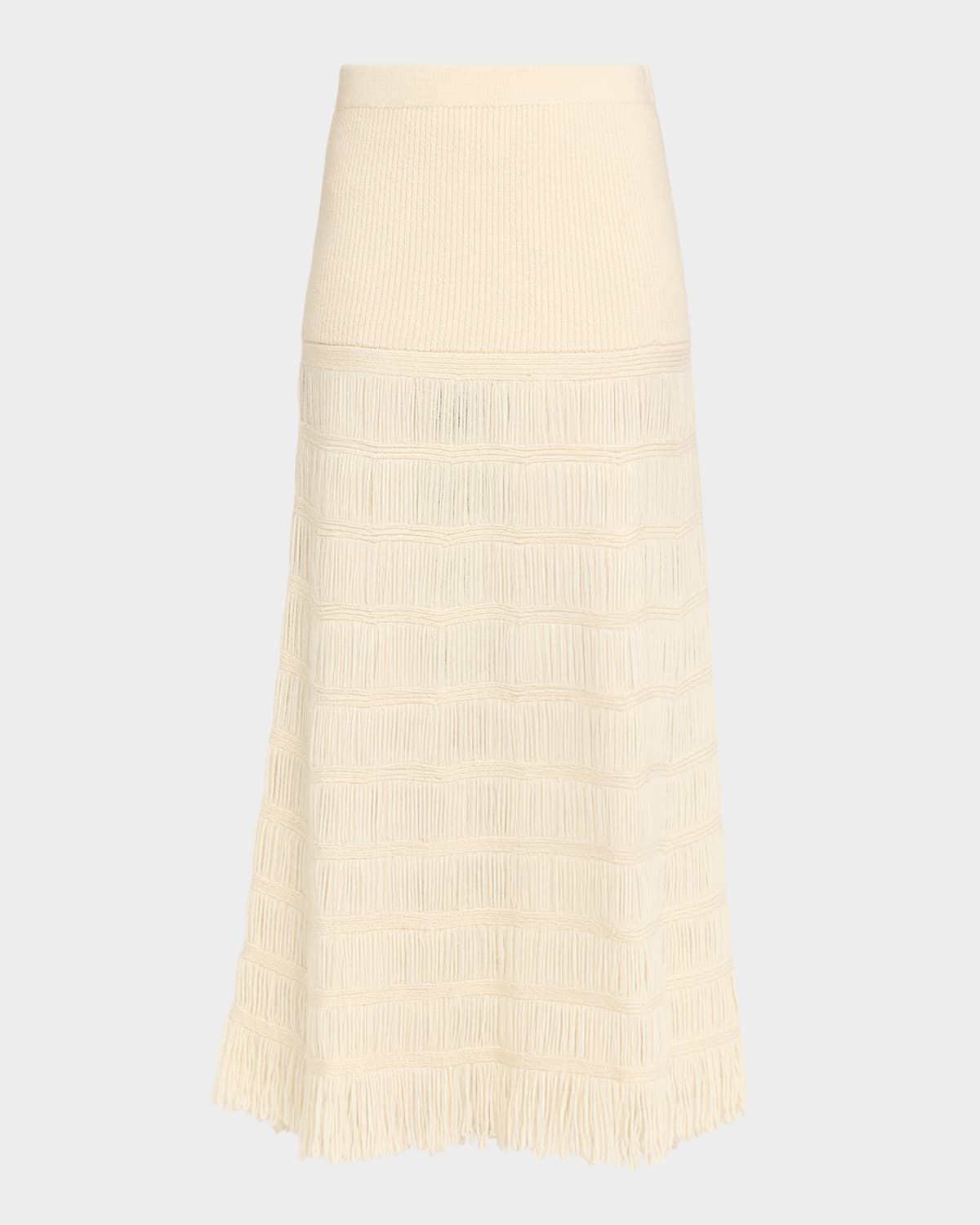 Alba Fringed Knit Maxi Skirt
