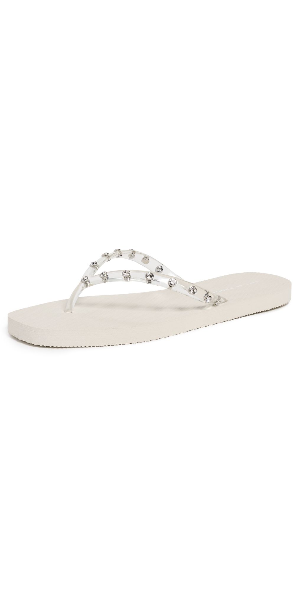Loeffler Randall Taryn Crystal Jelly Flip Flops Cream/Crystal 6
