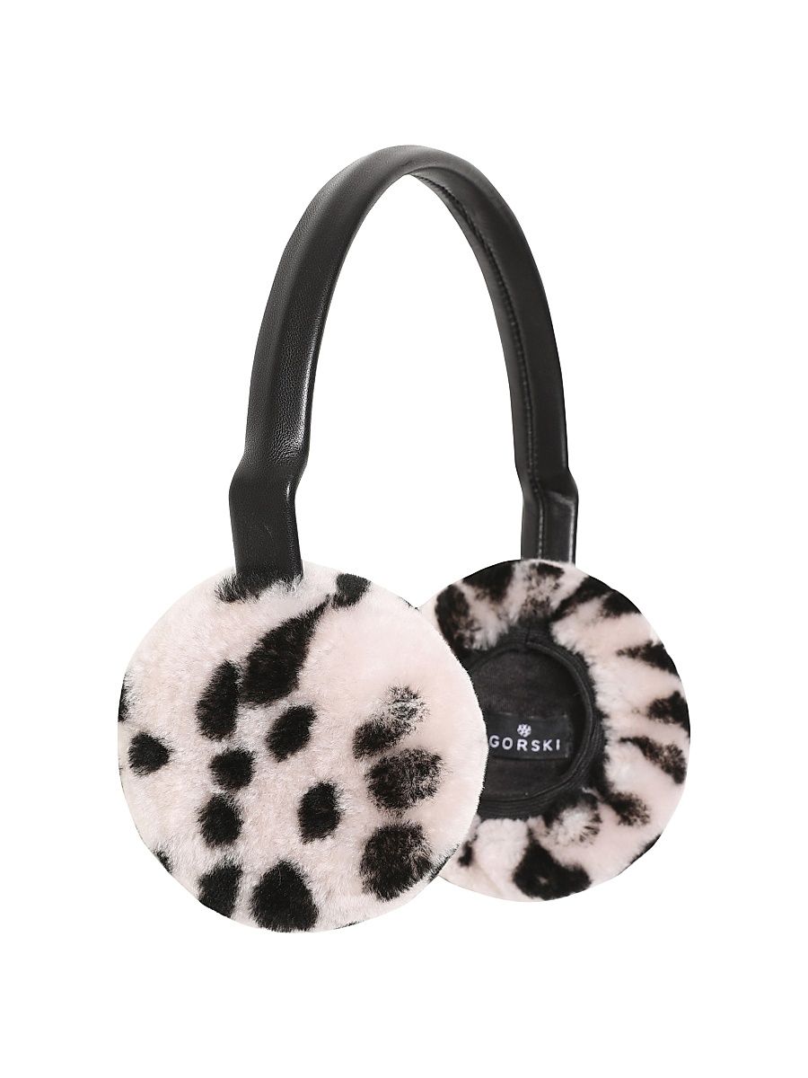 Gorski Women's Select Shearling Lamb Earmuffs with Leather Frame - Beige