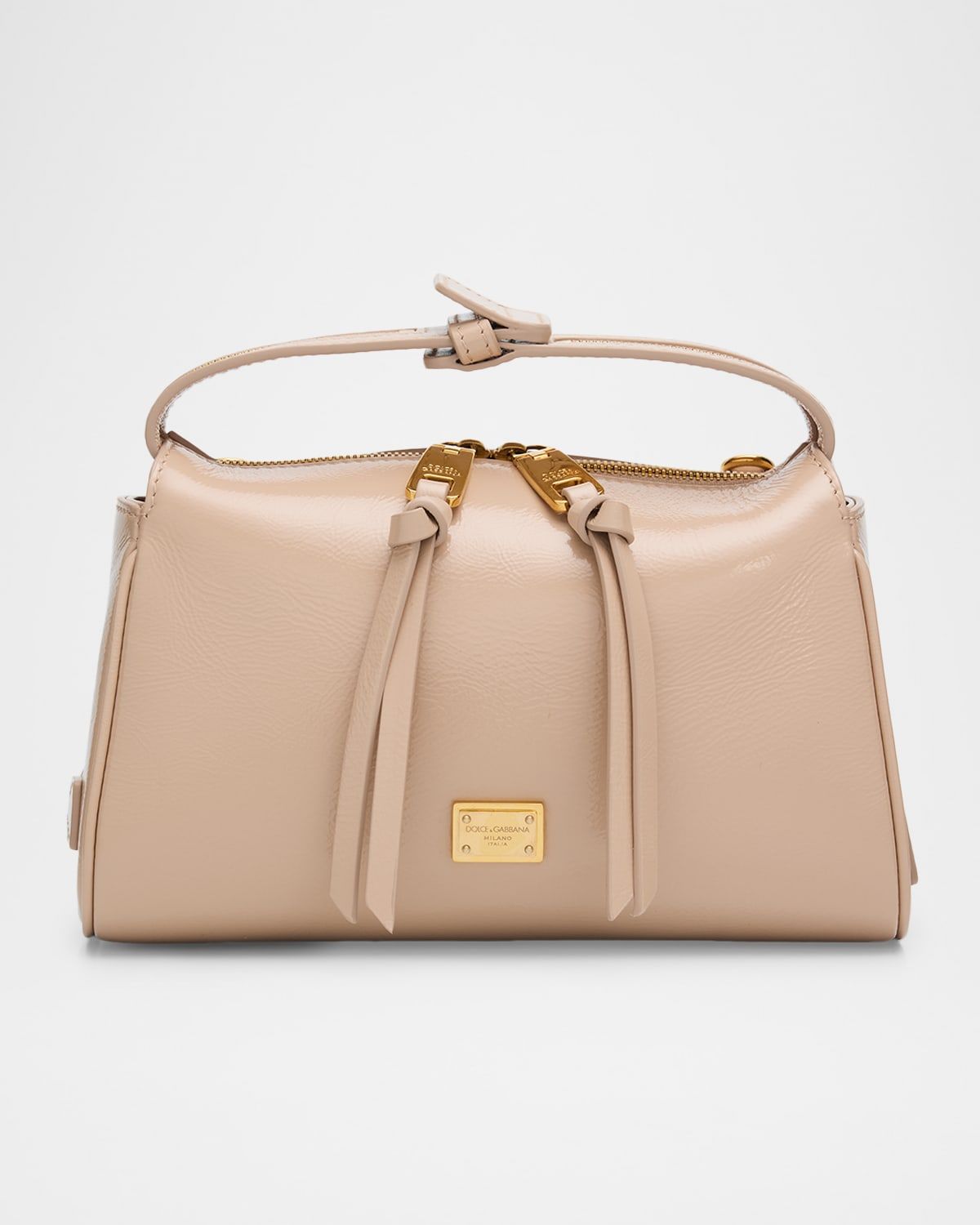 Smooth Leather Top-Handle Bag