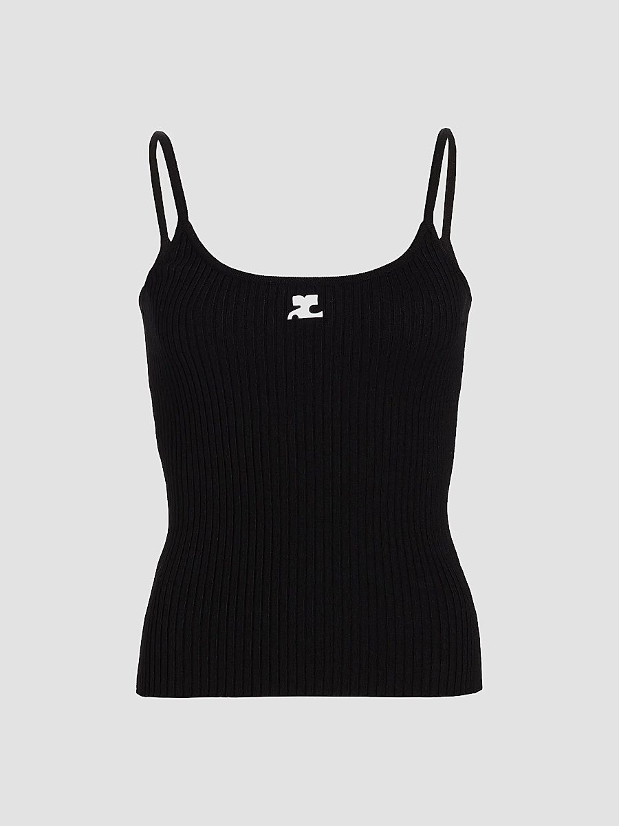 Courreges Women's Re-Edition Rib-Knit Tank - Black - Size XXL