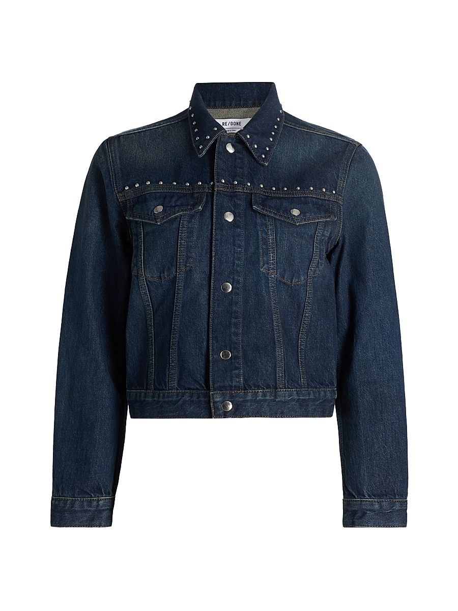 Women's Baby Studded Trucker Jacket - Barely Worn Stud - Size Large