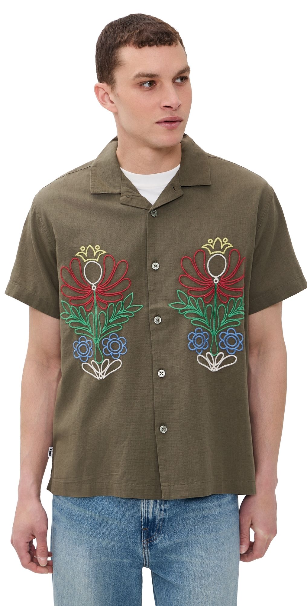 Obey Perry Woven Button Down Canteen M