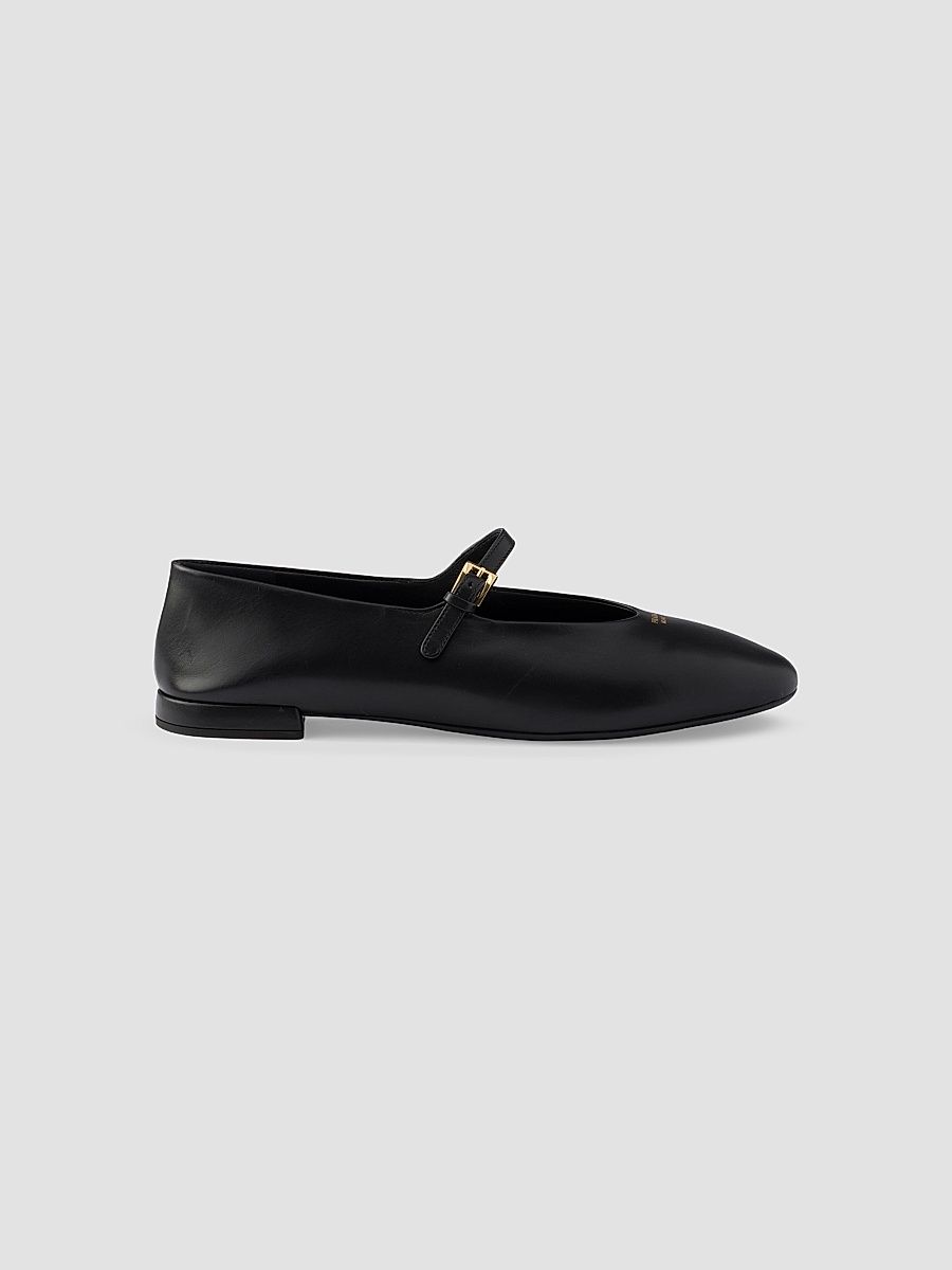 Women's Leather Ballerinas - Black - Size 12