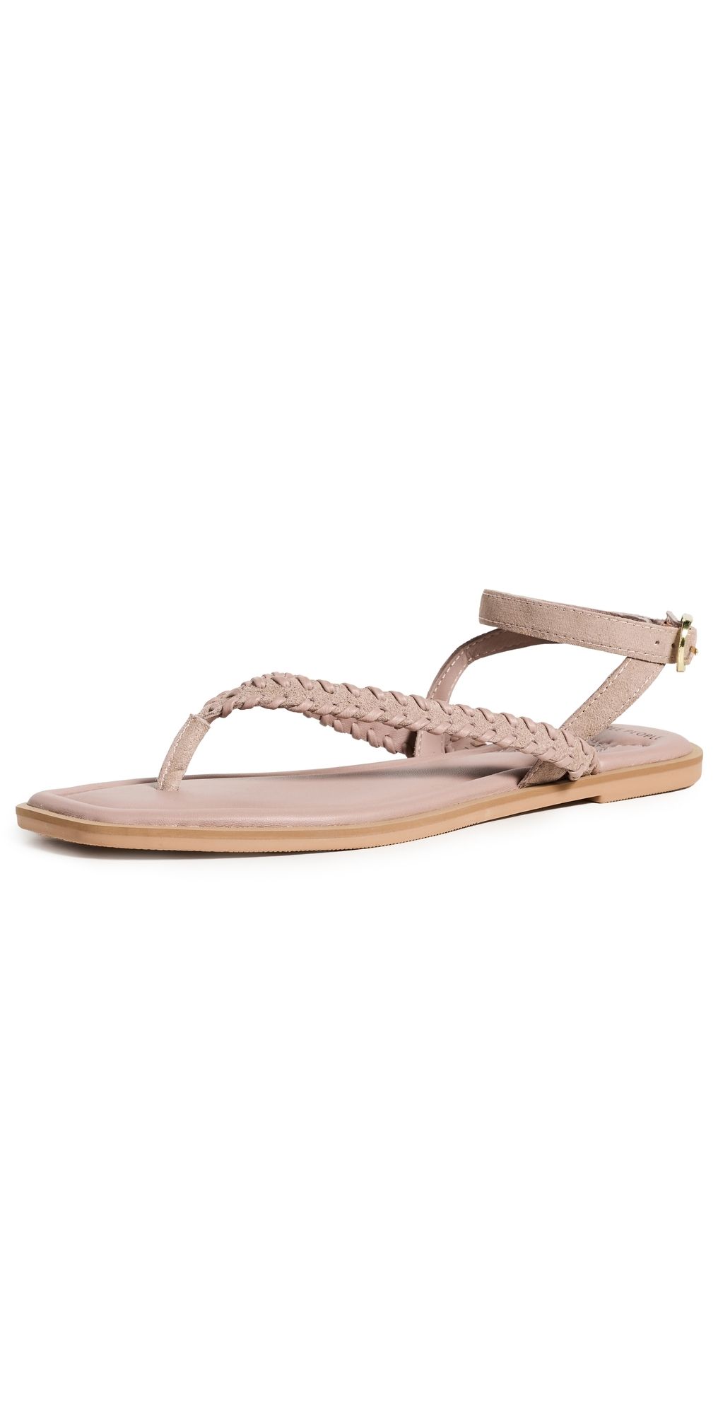 Free People Waverly Whipstitch Thong Sandals Pearl Blush Suede Co 11