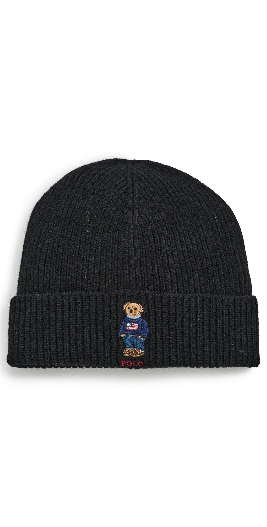 Polo Ralph Lauren Solid Flag Bear Beanie Polo Black One Size