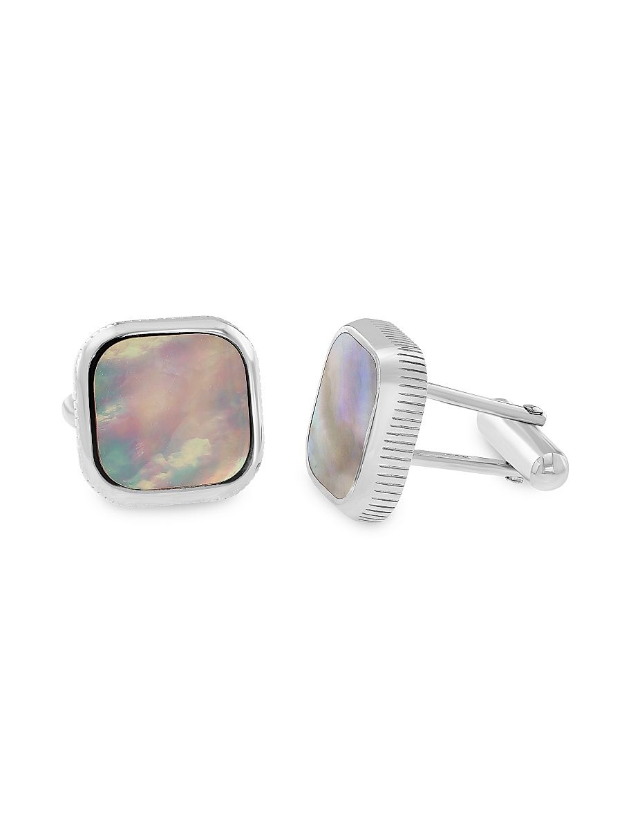 Men's Sterling Silver & Mother-Of-Pearl Cufflinks - Sterling Silver