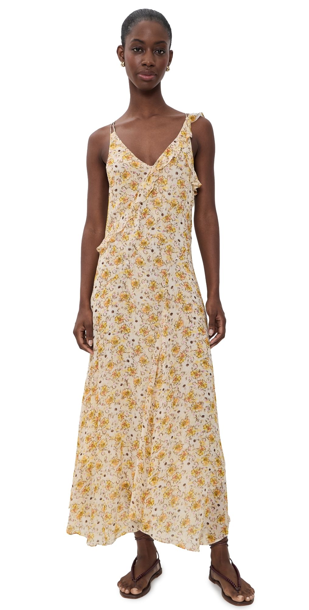 Isabel Marant Étoile Luxie Maxi Dress Light Yellow/Ecru 42