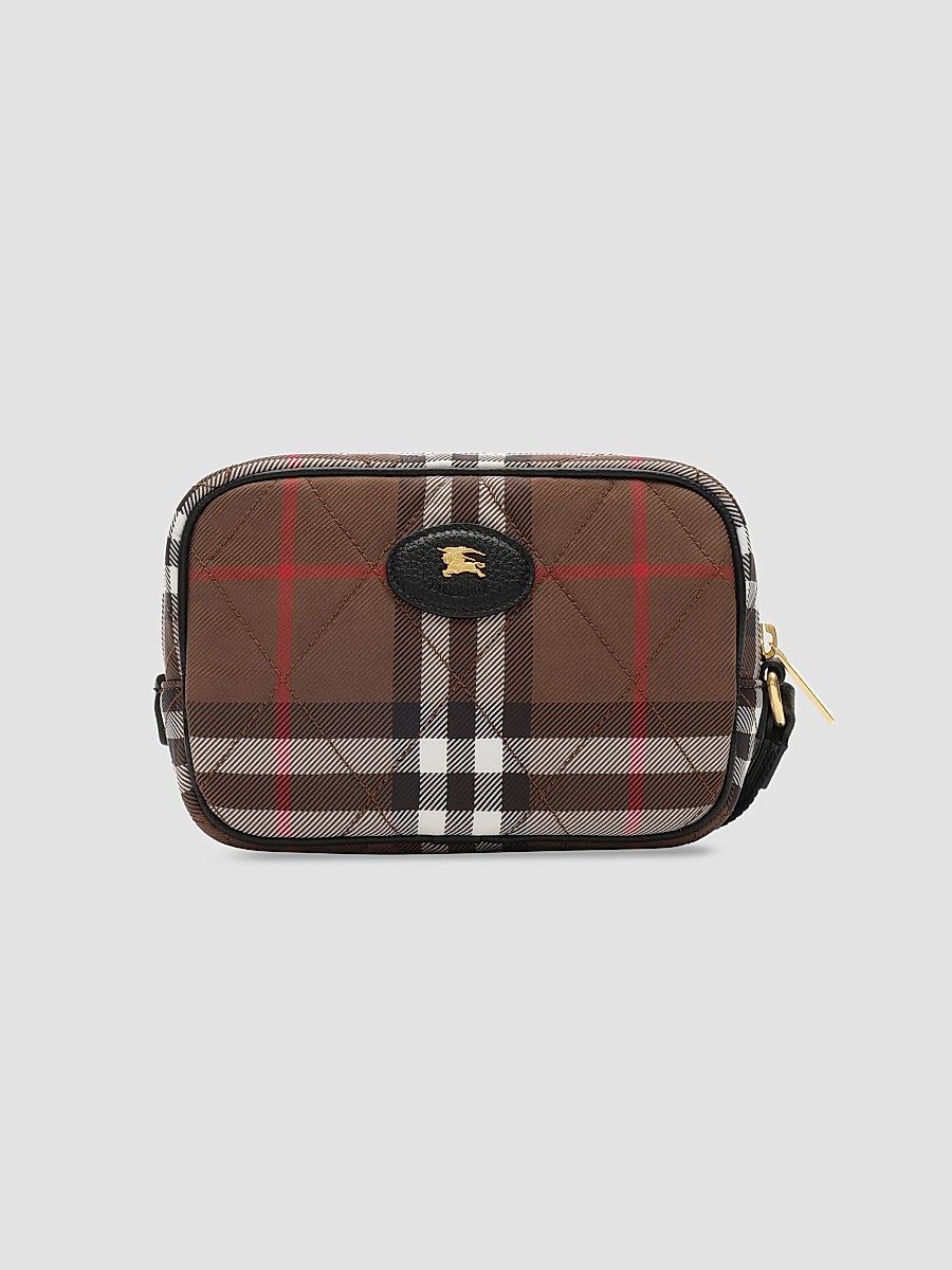 Women's Horseshoe Check Pouch - Chocolate Brown