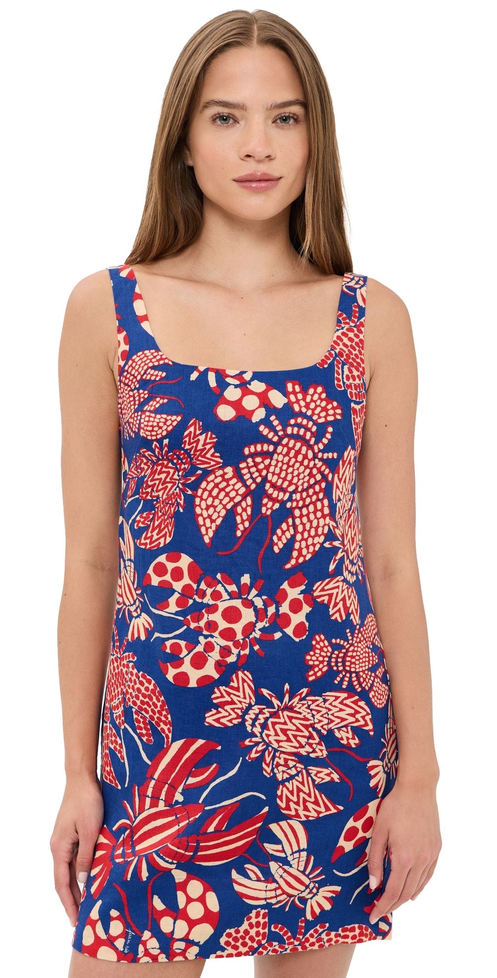 FARM Rio Lobster Linen Mini Dress Red/Blue XXS