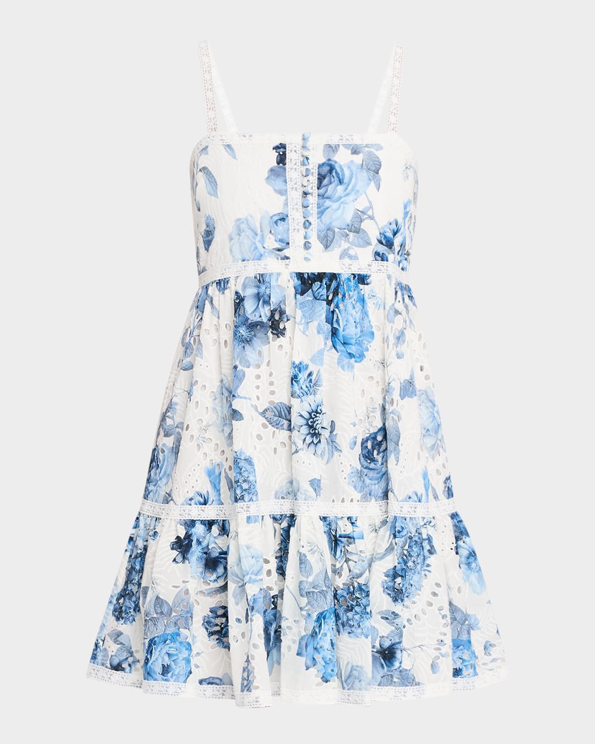 Fallon Square-Neck Babydoll Mini Dress