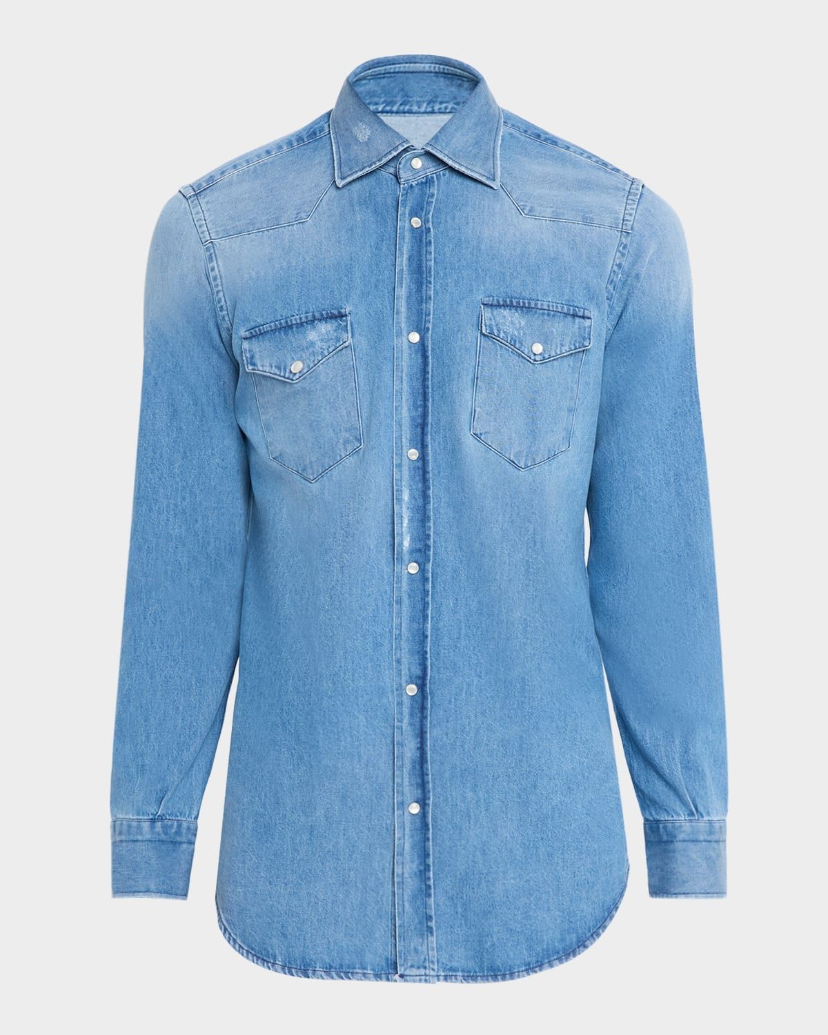 Men & apos;s Denim Snap-Front Western Shirt