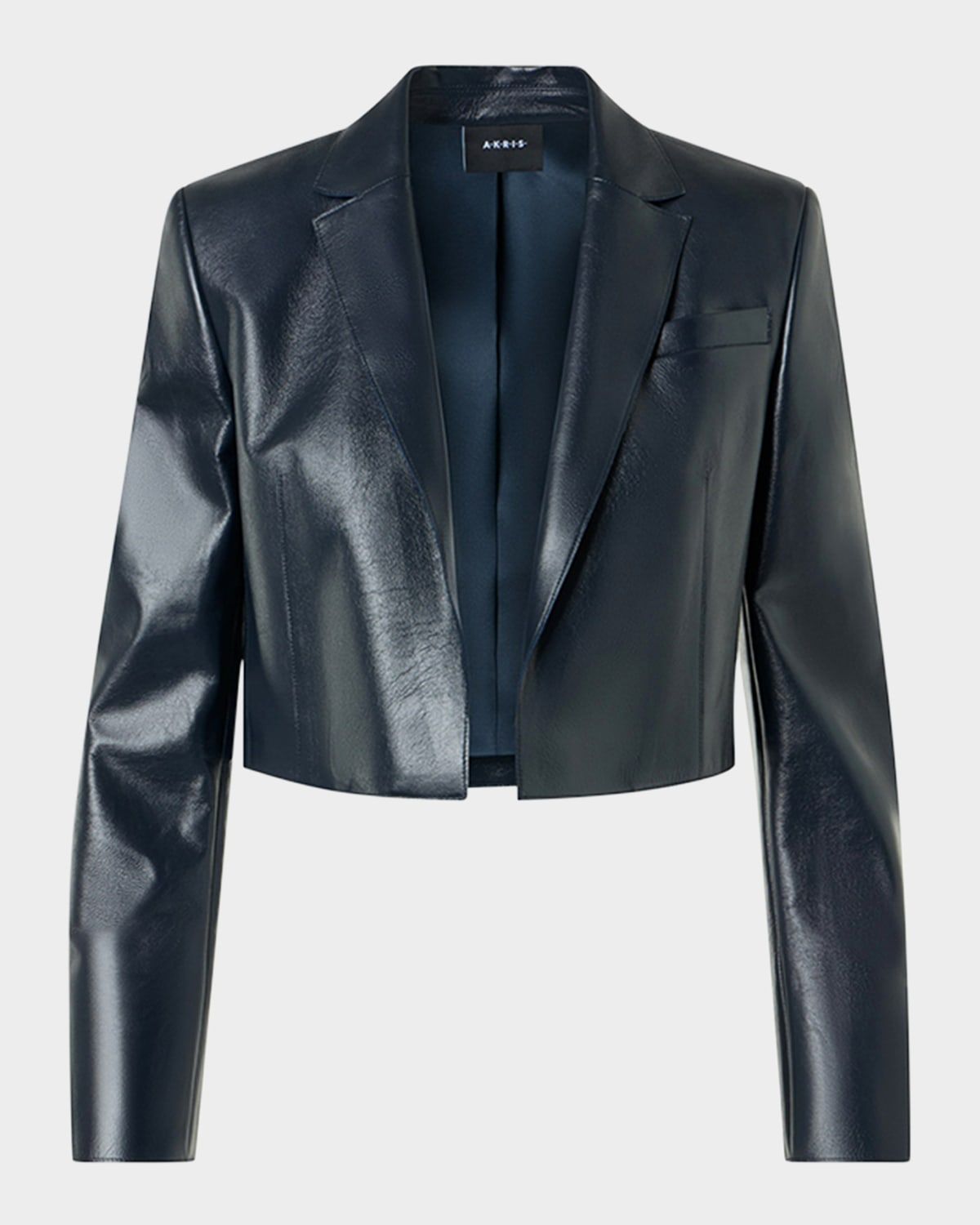 Gian Open-Front Short Leather Jacket