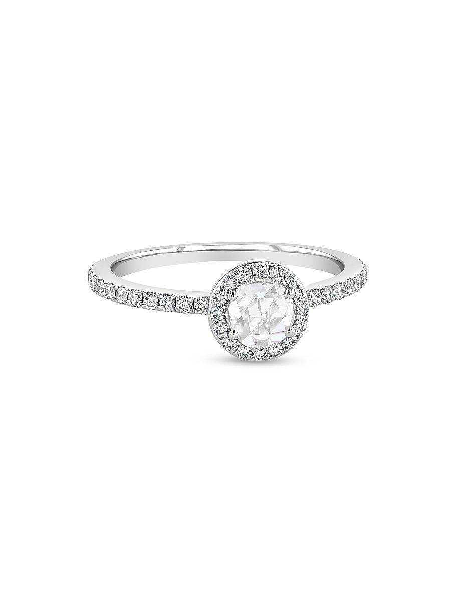 Women's Scallop 18K White Gold & 0.73 TCW Diamond Solitaire Ring - White Gold