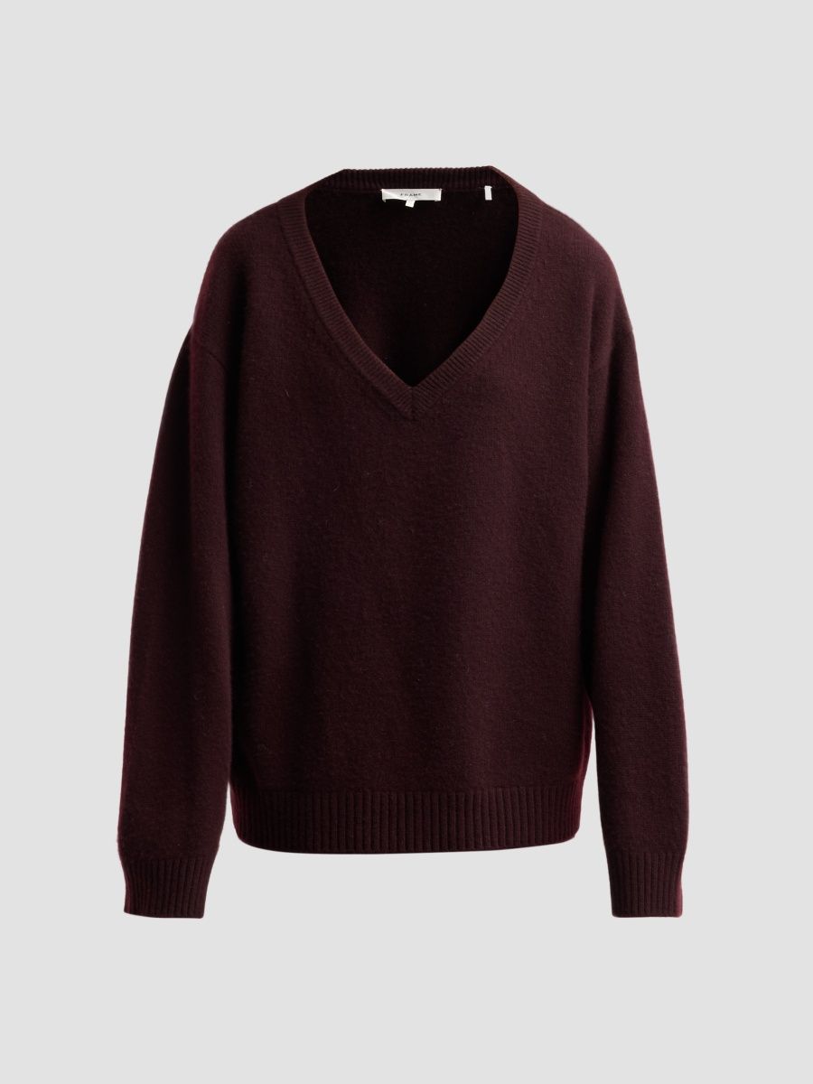 FRAME Women's Cashmere Relaxed-Fit Sweater - Currant - Size XL