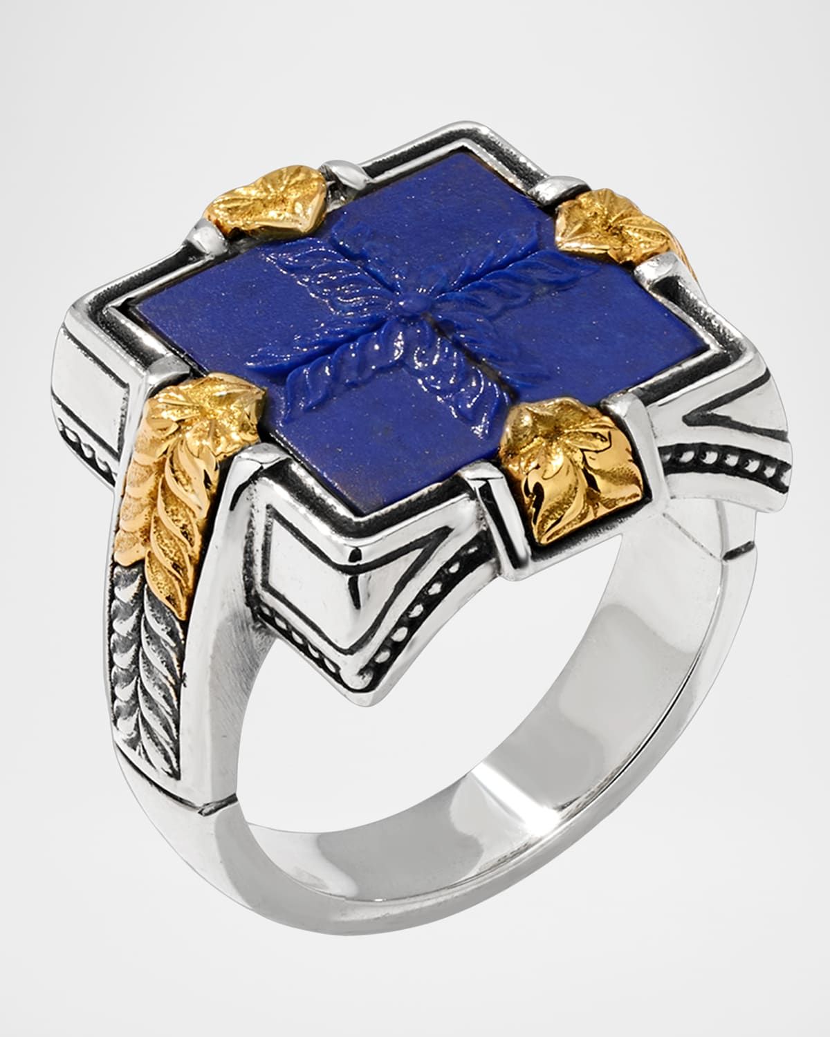 Men & apos;s Two-Tone Lapis Signet Ring