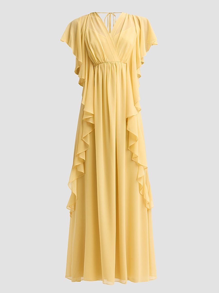 Women's Saffron Ruffle Empire Dress - Raffia - Size XXL
