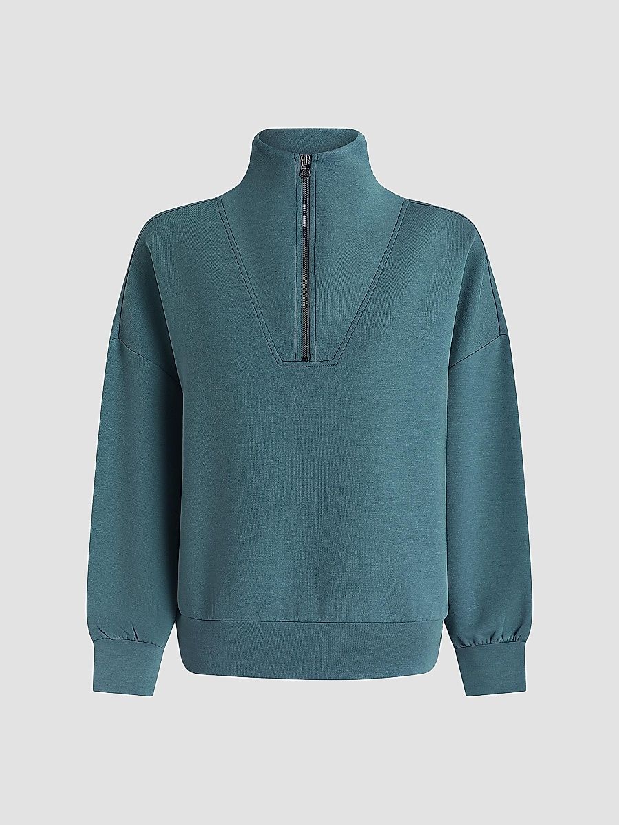 Varley Women's Hawley Half-Zip Sweatshirt - Mallard Blue - Size XS