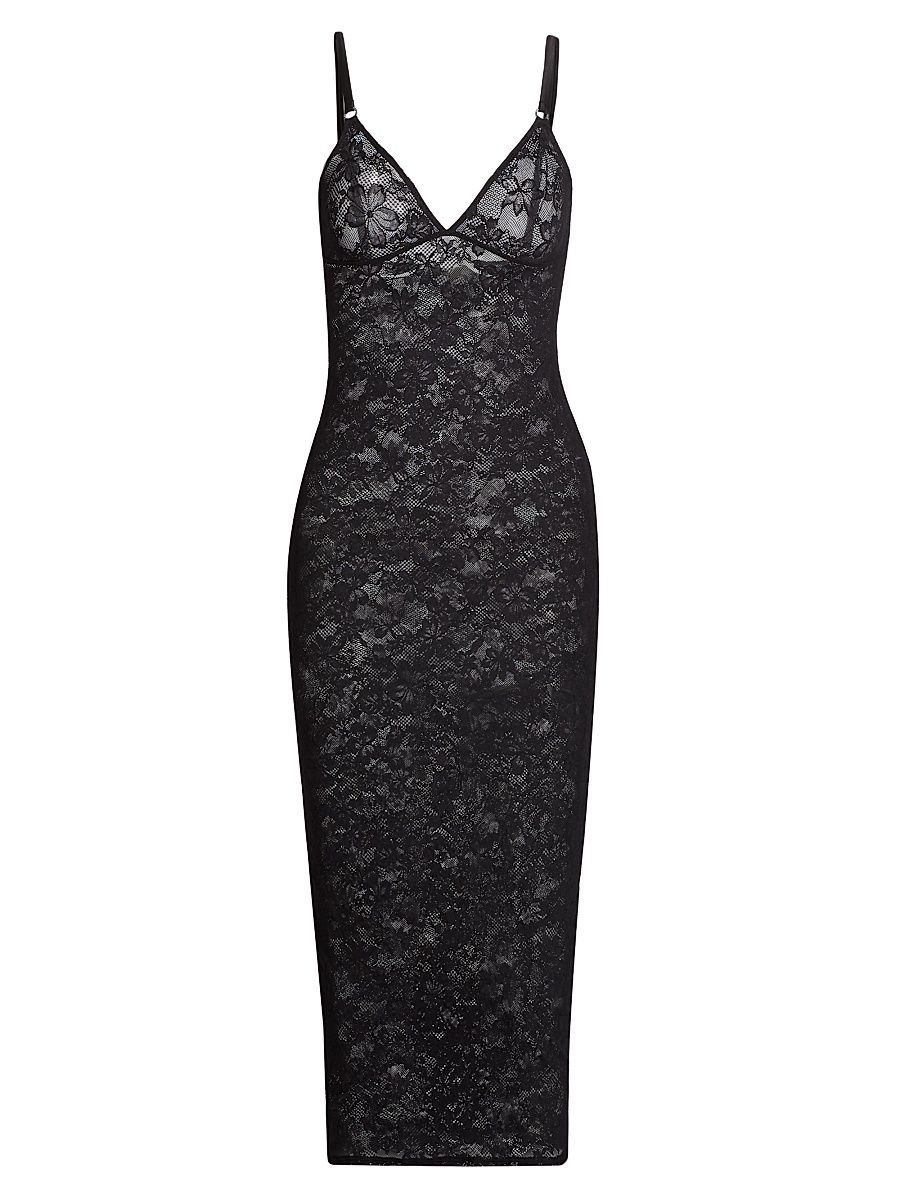 Women's Le Stretch Lace Slip Dress - Black - Size Small
