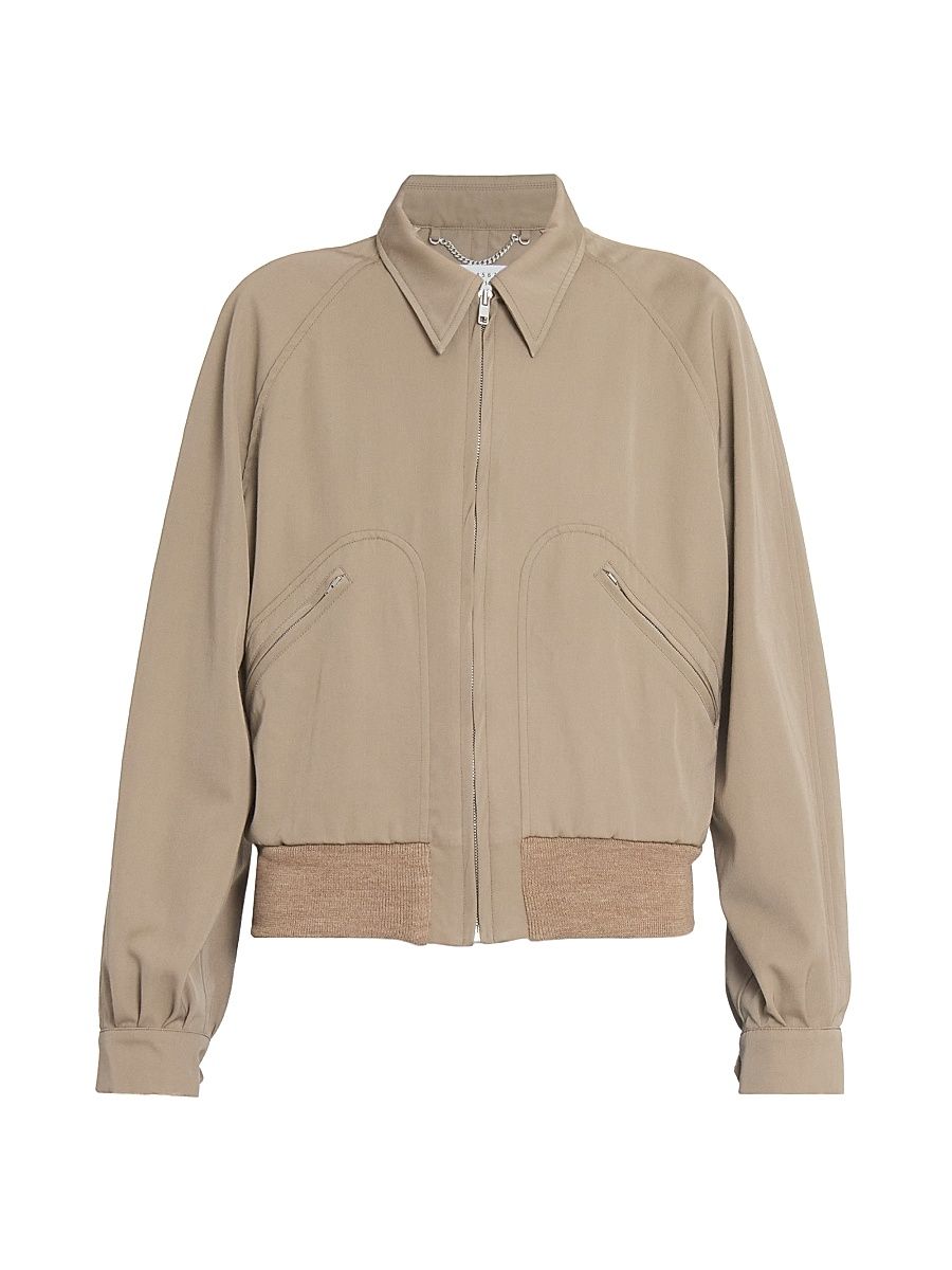 Women's Wool Gabardine Zip Jacket - Dune - Size 8