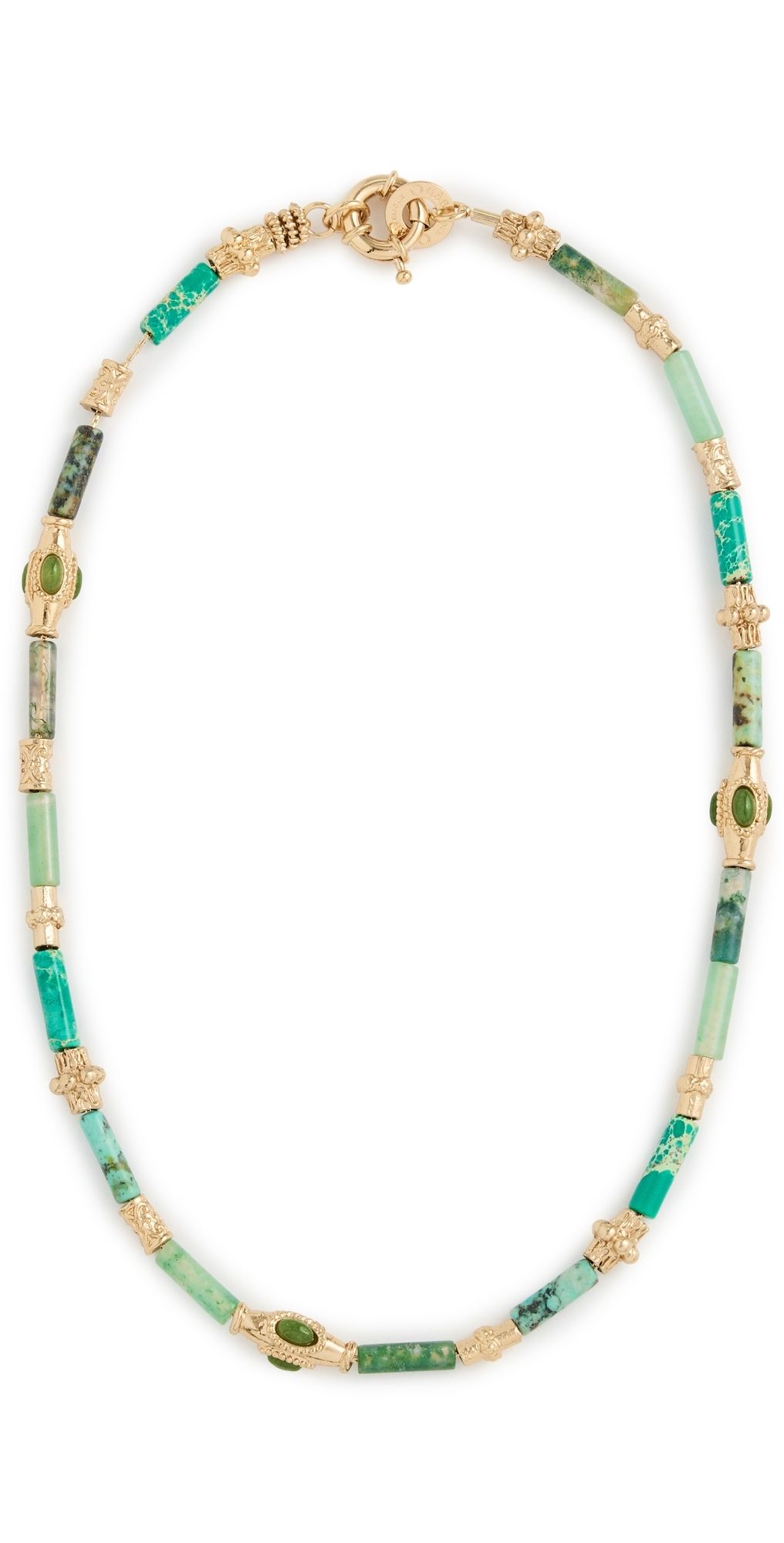 GAS Bijoux Glass Bead Necklace Green One Size