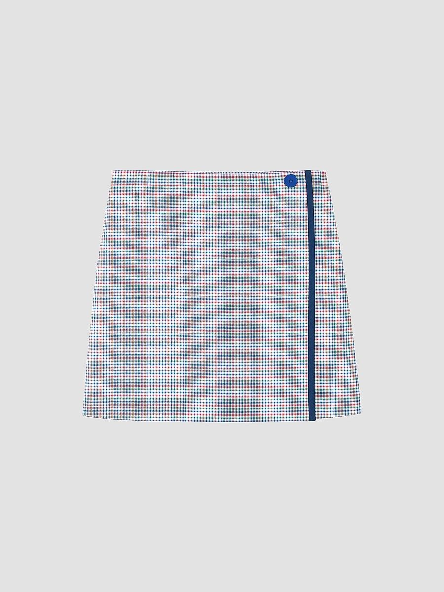 Little Girl's & Girl's Plaid Cotton Skort - White - Size 14