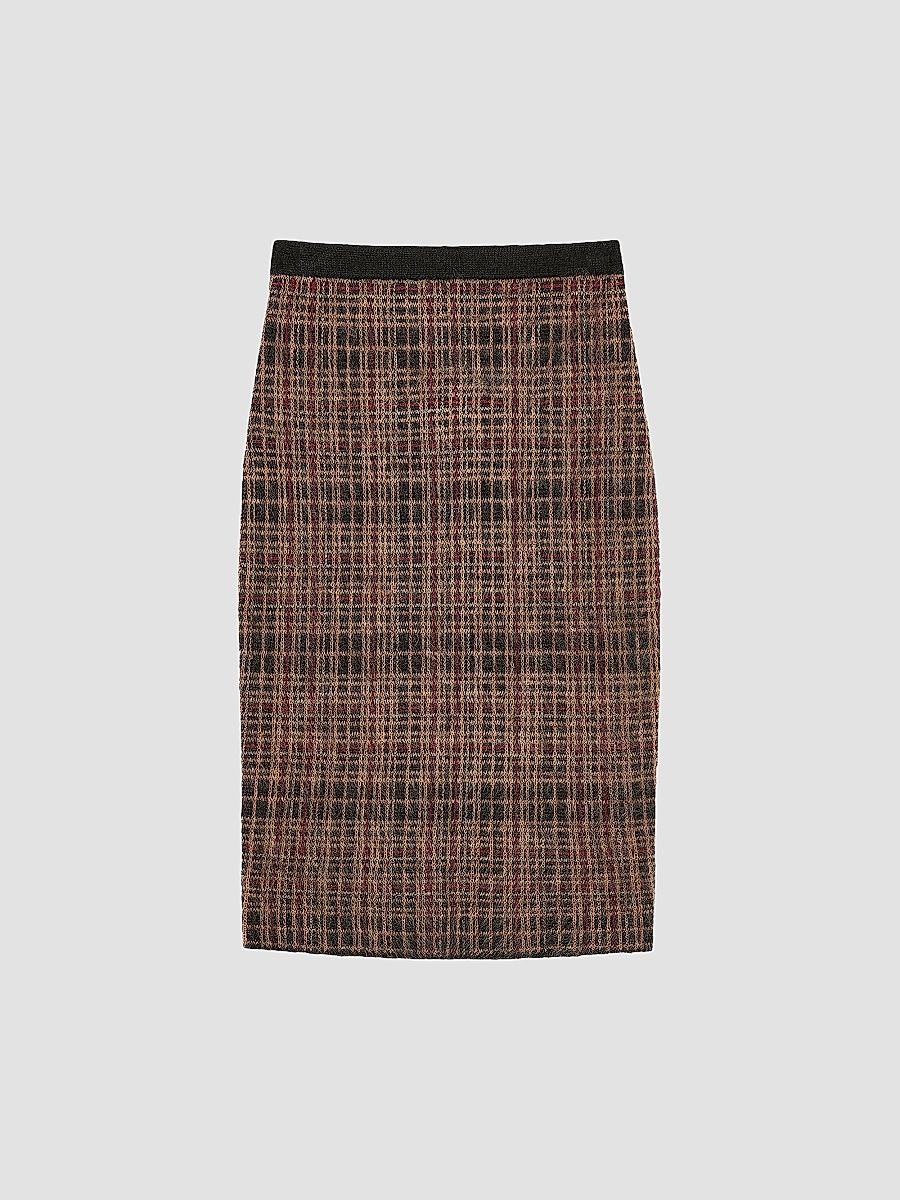 Women's Jacquard Mohair Skirt - Havana Black - Size XXL