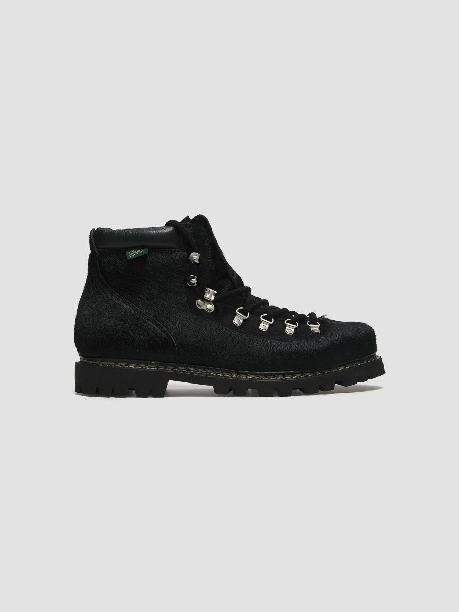 Junya Watanabe MAN Men's Junya Watanabe MAN x Paraboot Calf-Hair Lace-Up Boots - Black - Size 8.5