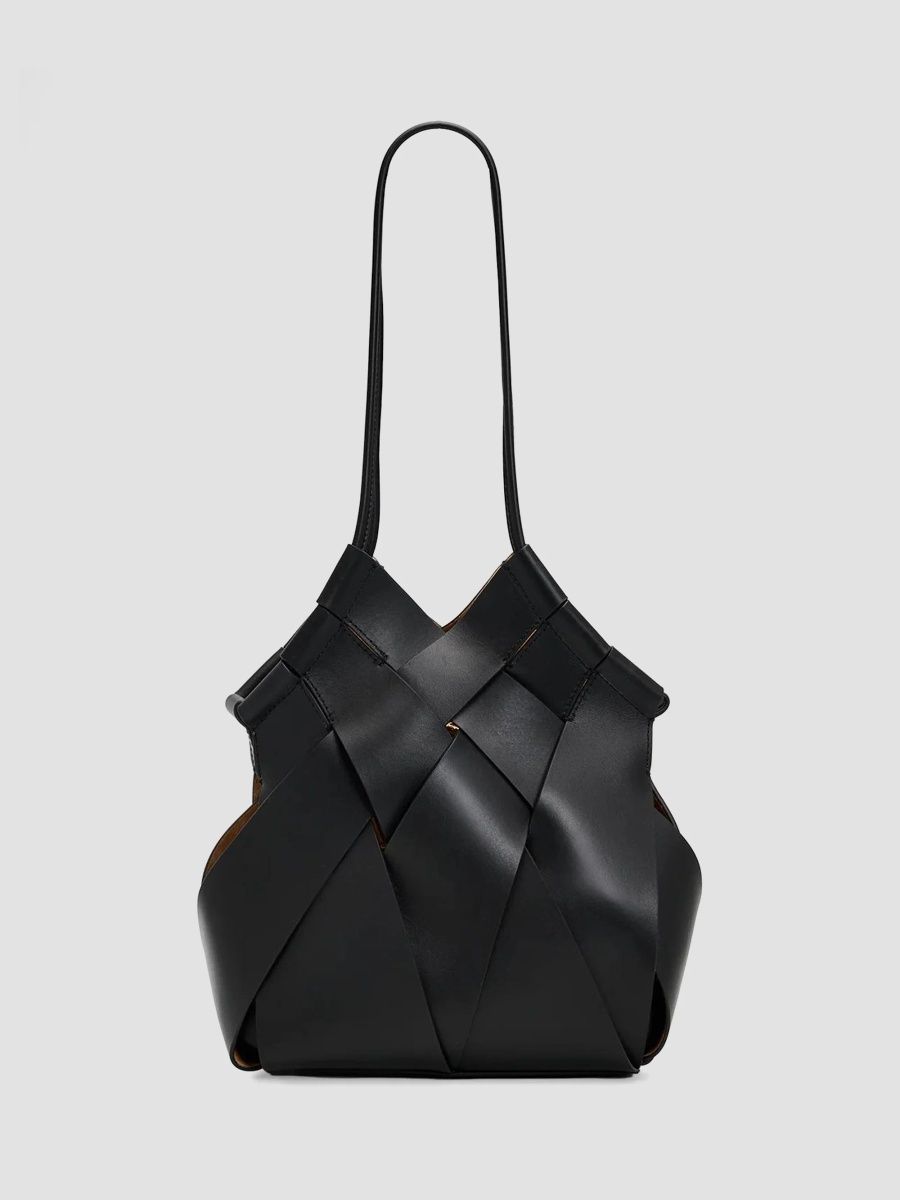 Ulla Johnson Women's Charlotte Woven Leather Shoulder Bag - Noir