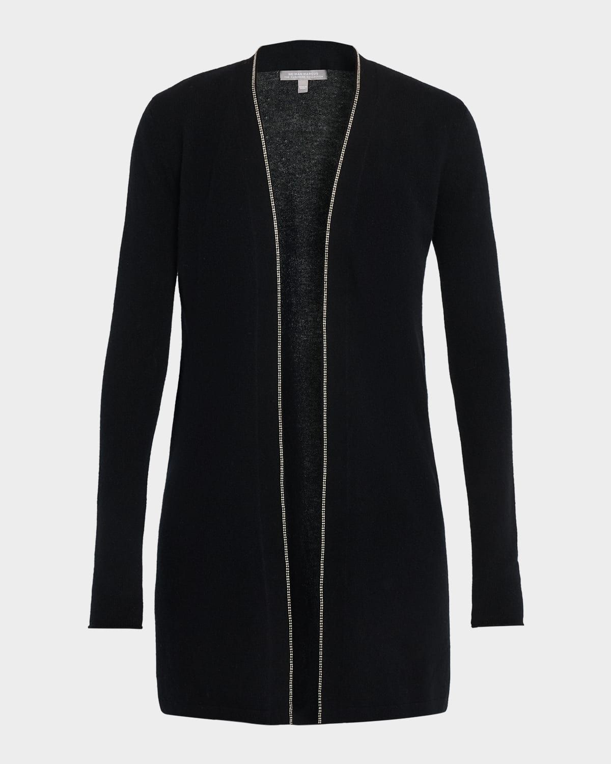 Cashmere Duster Cardigan with Chain Detail