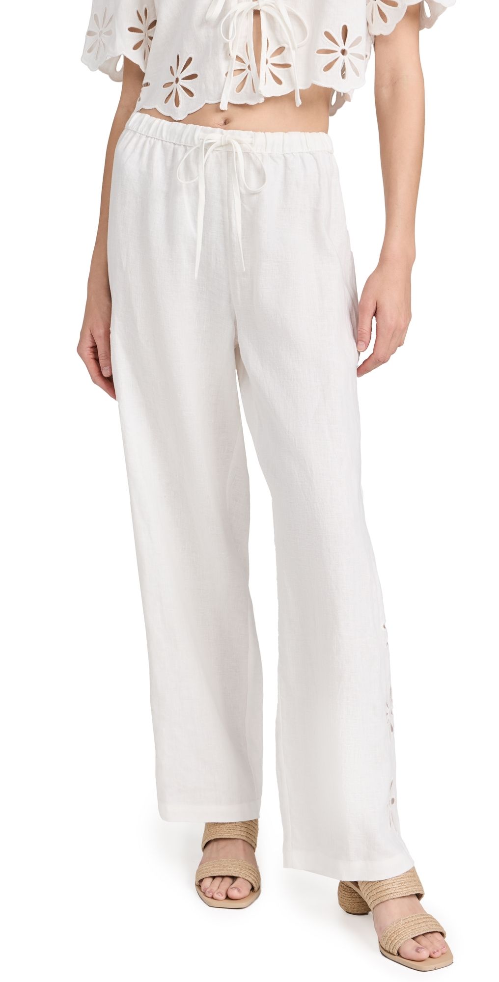 RAILS Emmie Pants White Eyelet M