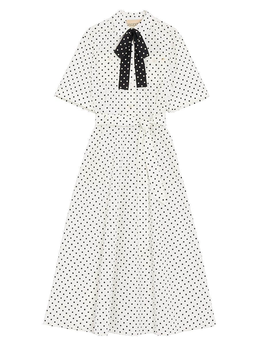 Women's Poplin Plusdepois Print Dress - White Black - Size 2