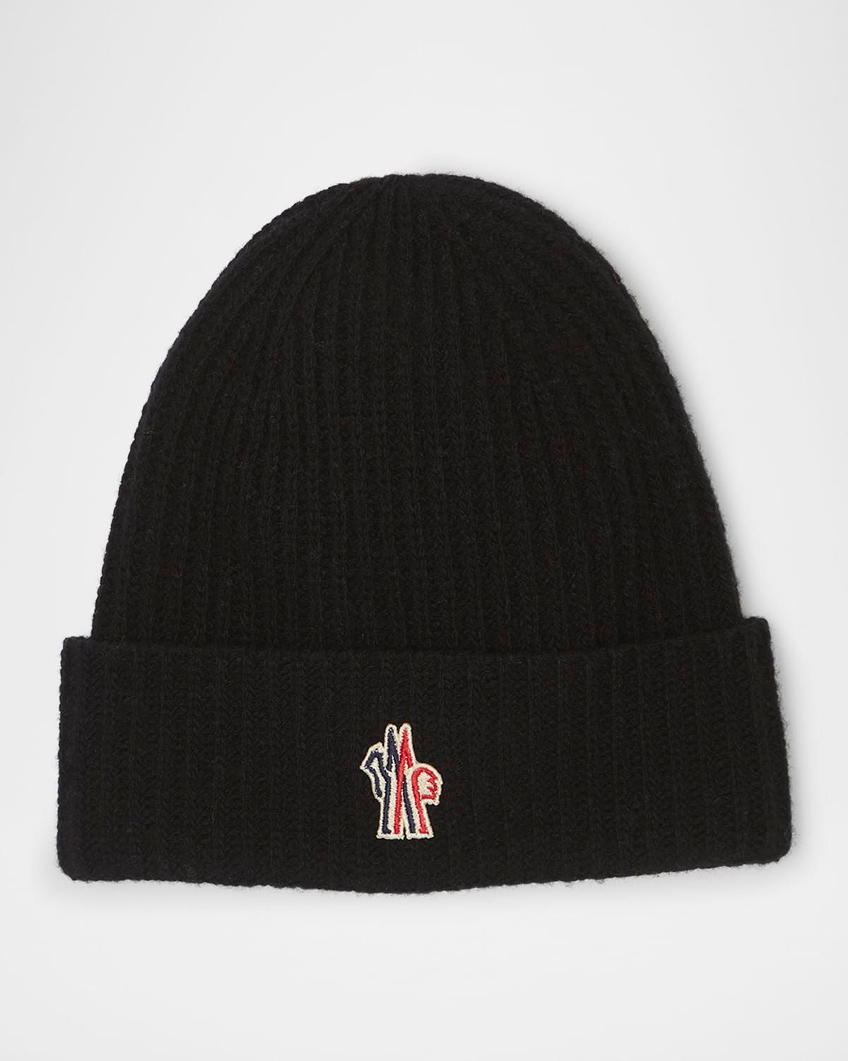 Kid & apos;s Rib-Knit Wool Logo-Patch Beanie