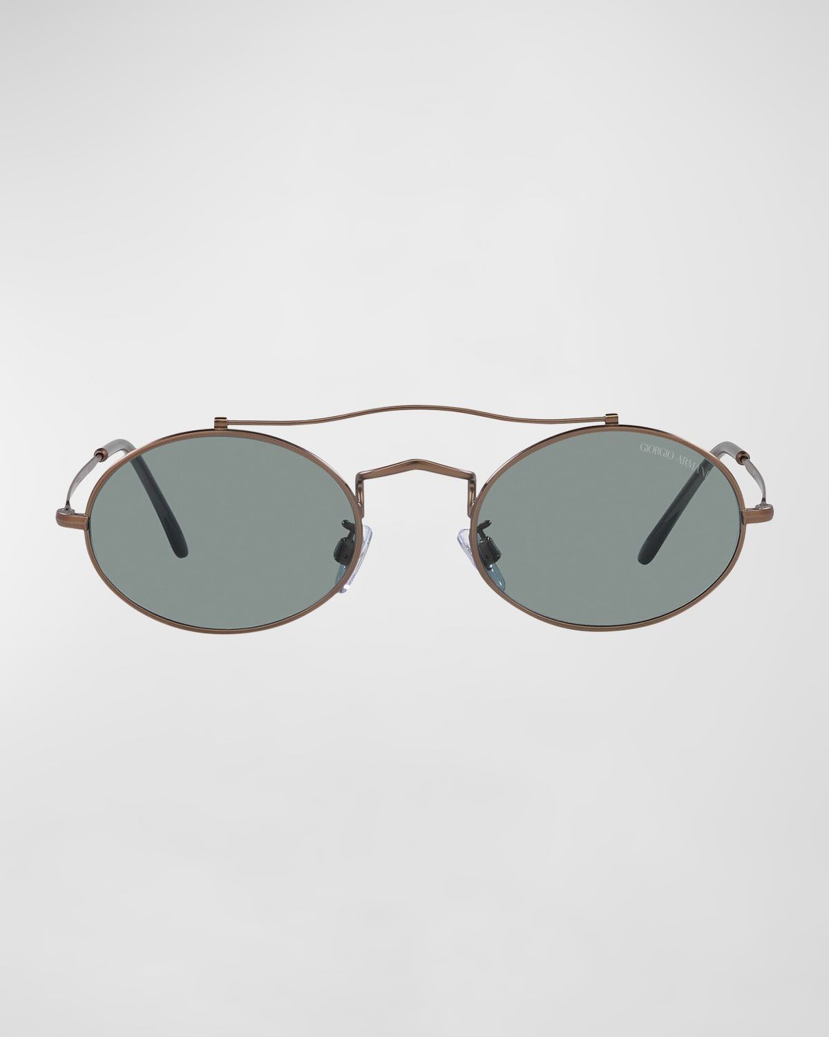 Oval Mixed-Media Aviator Sunglasses