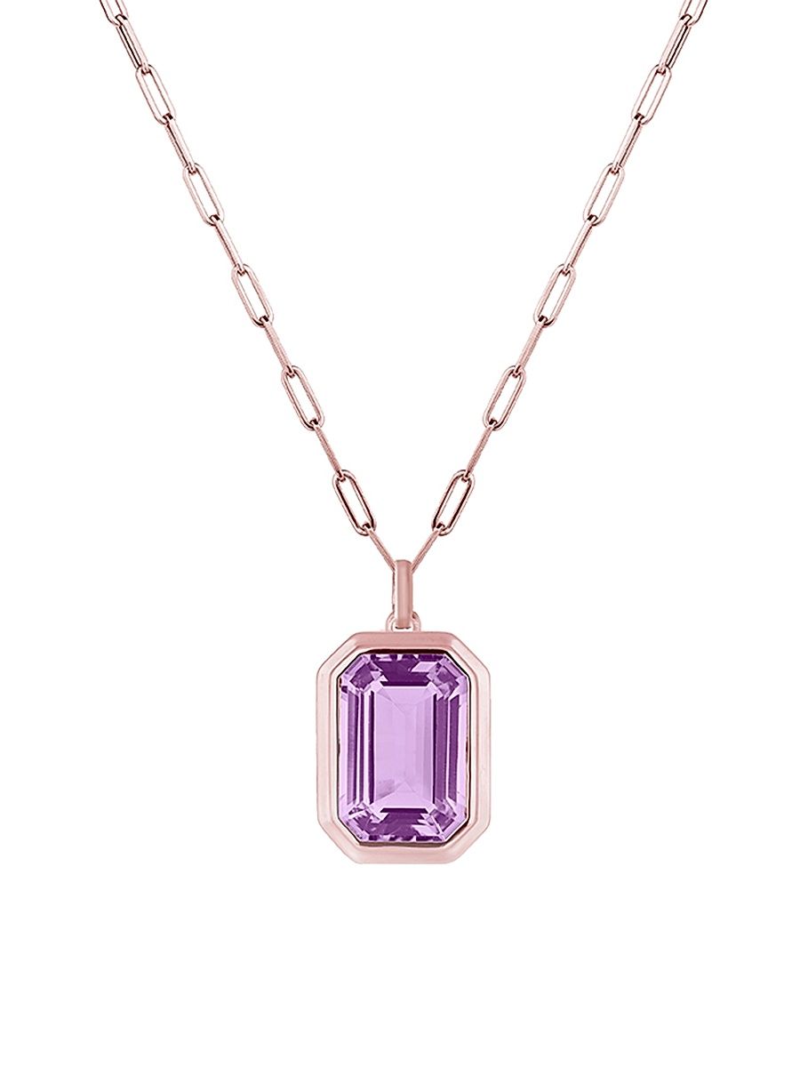 Women's Manhattan 18K Rose Gold & Lavender Amethyst Pendant Necklace - Rose Gold