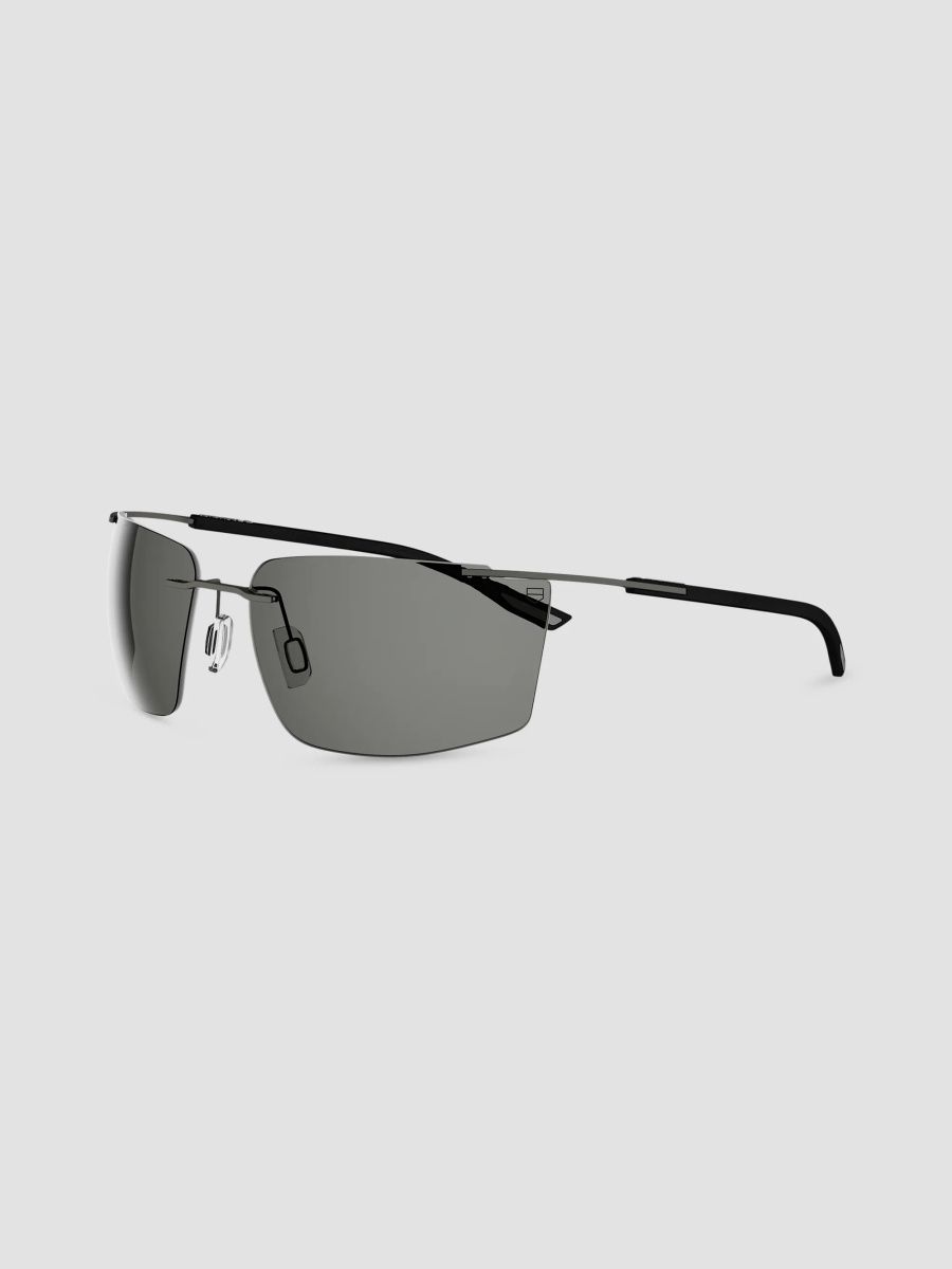 TAG Heuer Men's Flex Rubber 67MM Rectangular Sunglasses - Black Grey